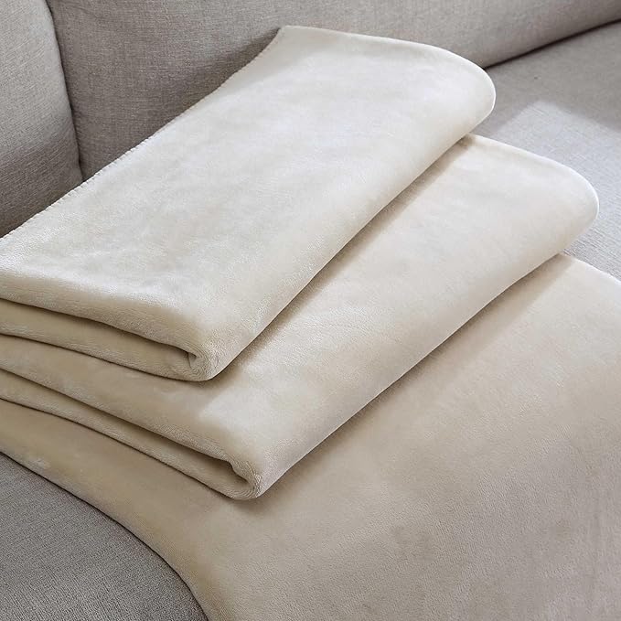 Calvin Klein - Queen Blanket, Super Soft Plush Bedding, Luxury Bed Blanket, Oeko-Tex Certified (Modern Reversible Solid Light Beige, Queen)