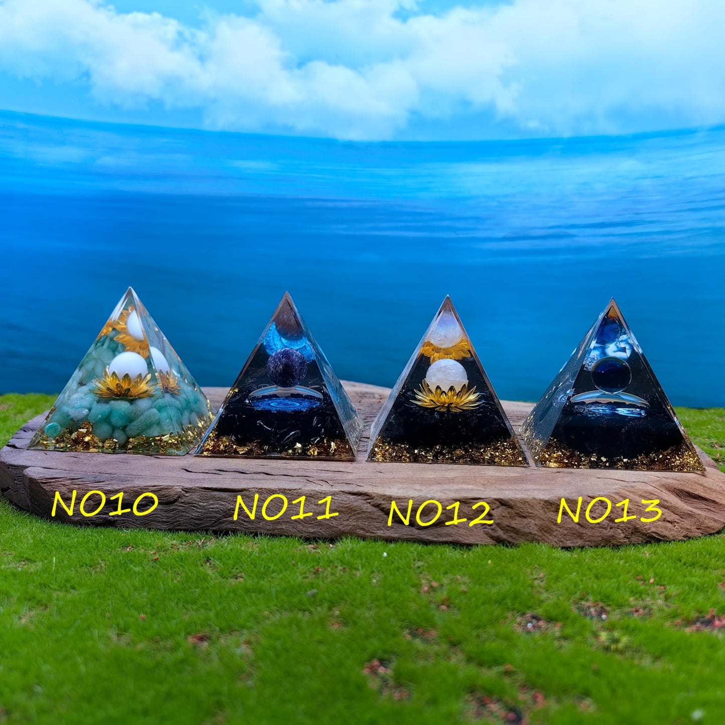 Healing Crystals Orgone Pyramid for Positive Energy, Stress Reduction, and Attracting Wealth and Luck Reduce Stress and Promote Healing with this Crystal Pyramid Home Decor (NO3,6cm)