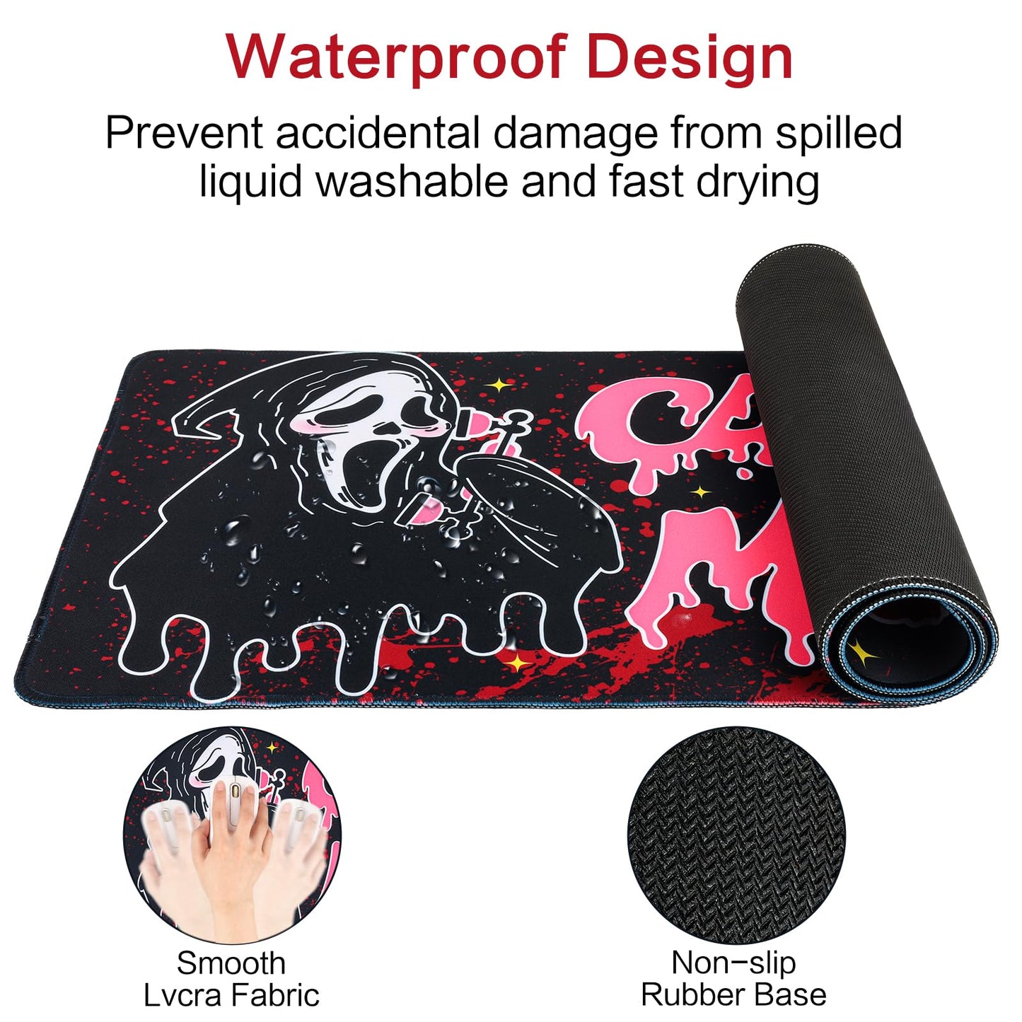 Large Gaming Mouse Pad 31.5 x 11.8in Desk Mat for Office Mousepad Anti-Skid Rubber Base Soft Comfortable and Durable Desk Pad (Black)