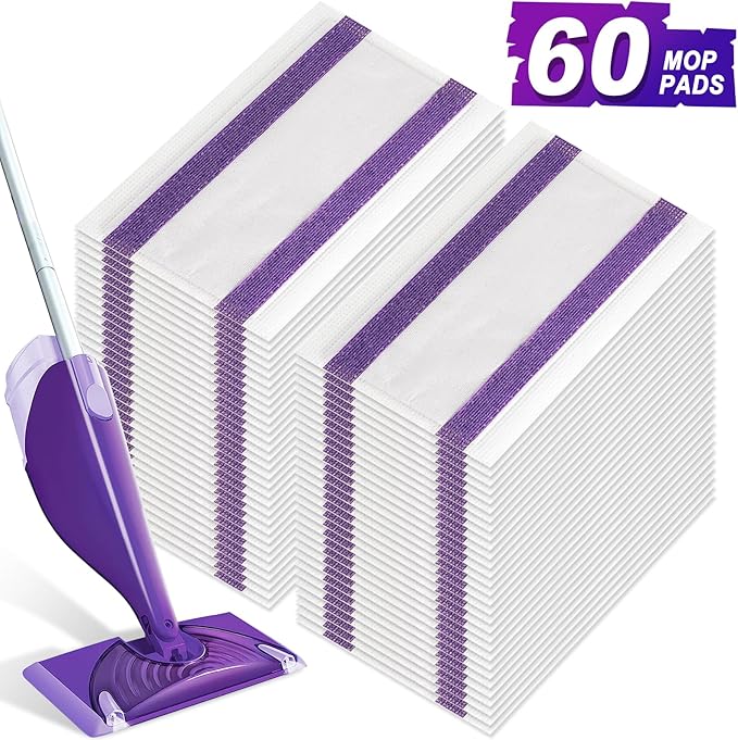 60Pack Mopping Pad Refill for swiffer Wetjet Mop Compatible with swiffer Wet Pads Refill Replacement for swiffer Wet Jet Pads Disposable Multi Surface Floor Mop Pads, Thickness & Absorbent