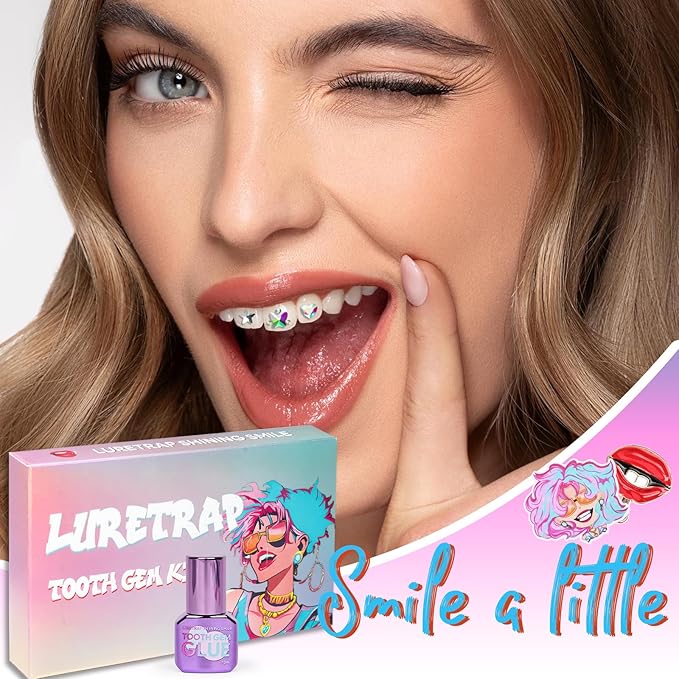 Luretrap Y2K Trendy 30 Pieces Crystal Tooth Gem Kit - Unleash Your Sparkly Smile