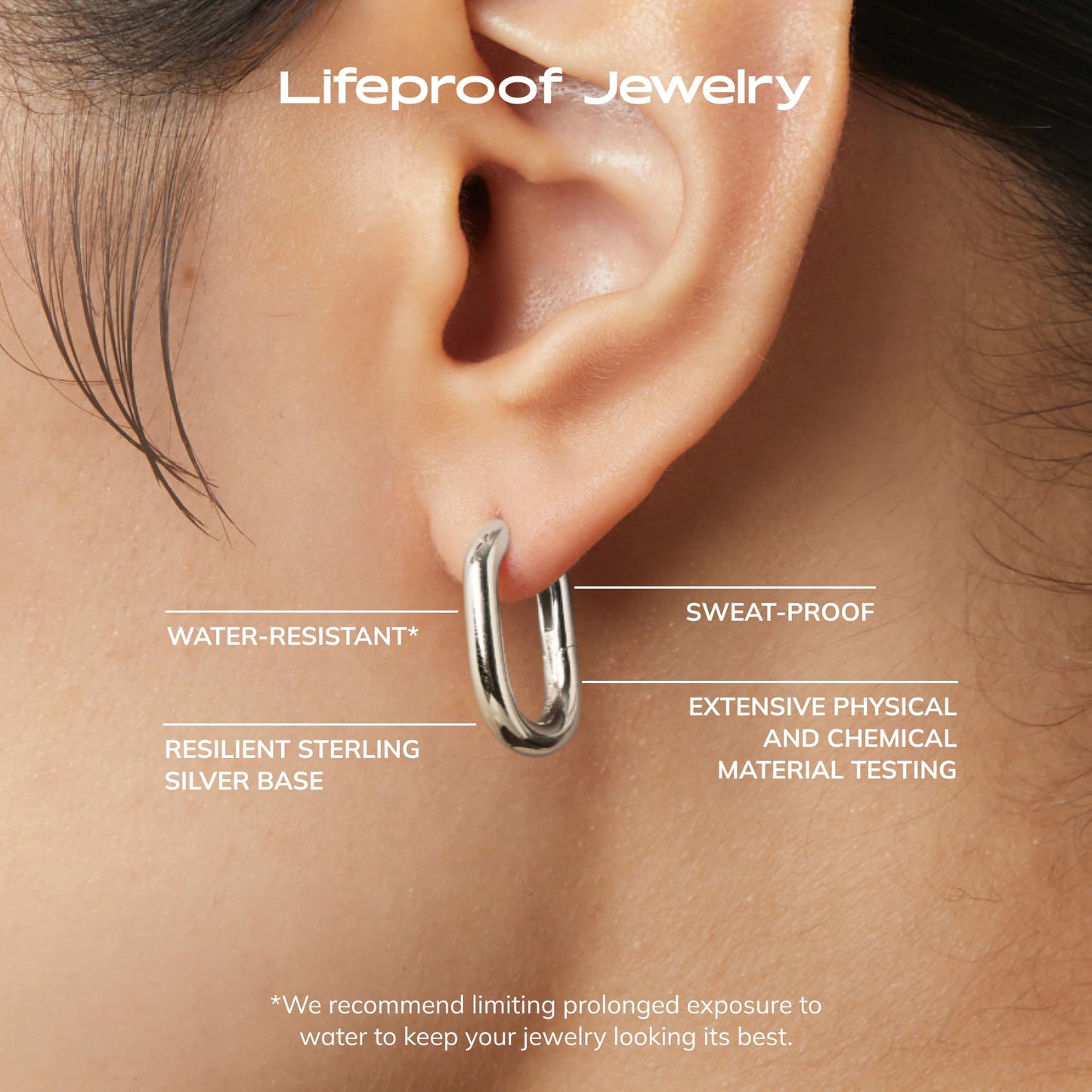 Ana Luisa Rectangle Hoop Earrings - Sterling Silver Base With 14K Gold & Silver Rhodium Plating - Chic, Dainty Mixed Metal Huggie Hoops - Hypoallergenic, Tarnish-Free, and Water-Resistant Hoops