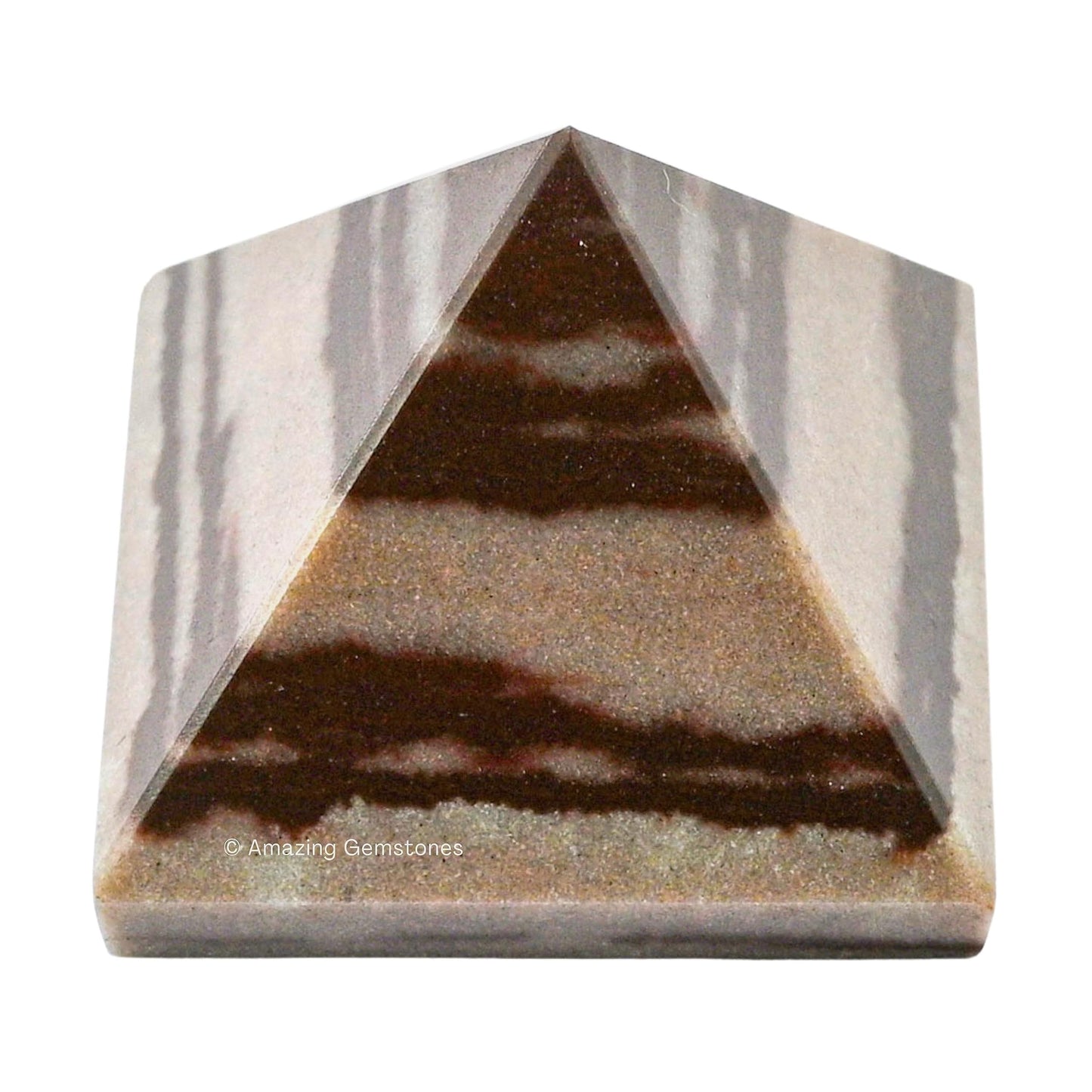 Amazing Gemstone Narmada Shiva Lingam Pyramid Crystal Healing Stones - 1.5" Great Pyramid Figurine of Natural Stone Pyramid for Meditation, Reiki, Chakra Balancing and Crystal Pyramids Grid