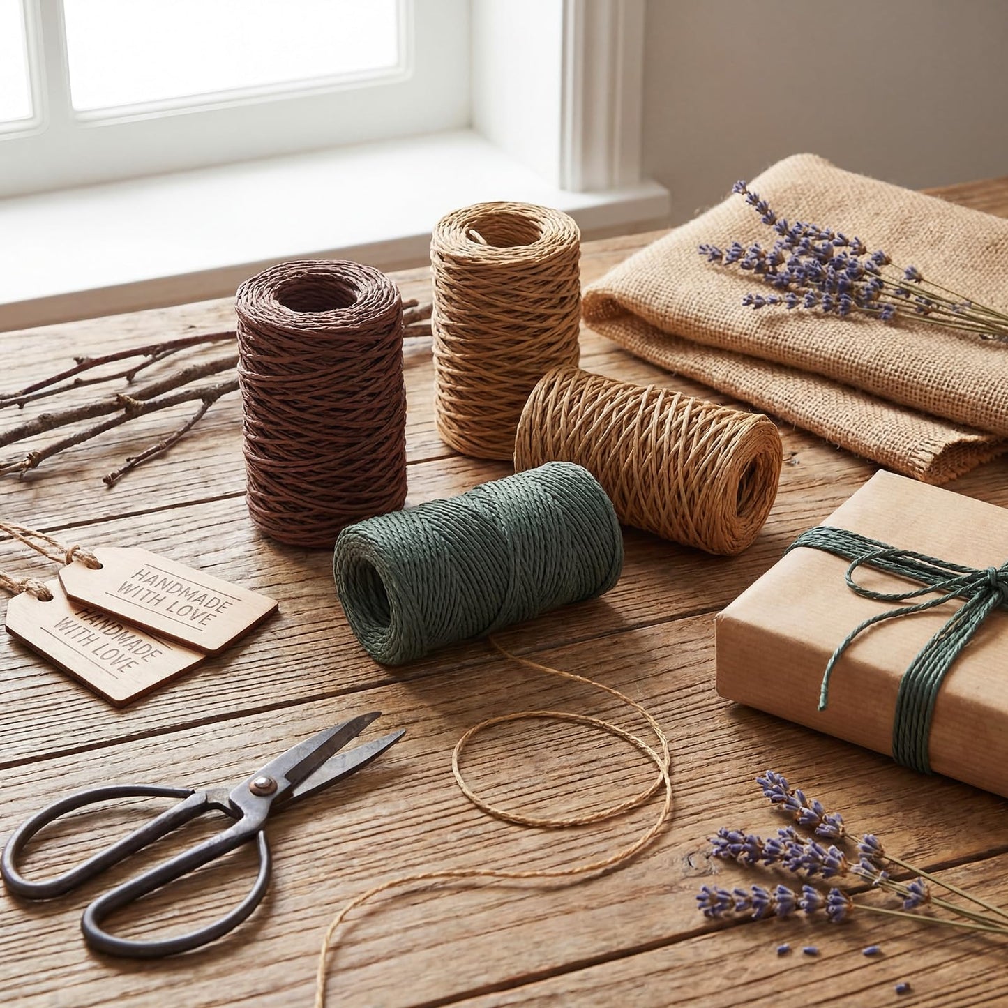 Threlaco 3 Roll 164 Feet Floral Wire Rustic Vine Bind Wire for Wreath Making, Flower Bouquets, DIY Craft, Gift Wrapping, and Wedding Decor(Brown, Green, Khaki,0.04, 0.06, 0.08 Inch)