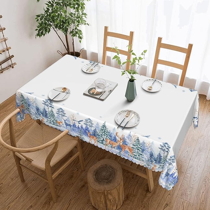 YCness Patchwork Geometric Grids Tablecloth, Christmas Seasonal Colorful Red Green Table Cover for Dinner Birthday Holiday Party Kitchen Colorful Red White Table Decor 60x120 Inch Rectangle