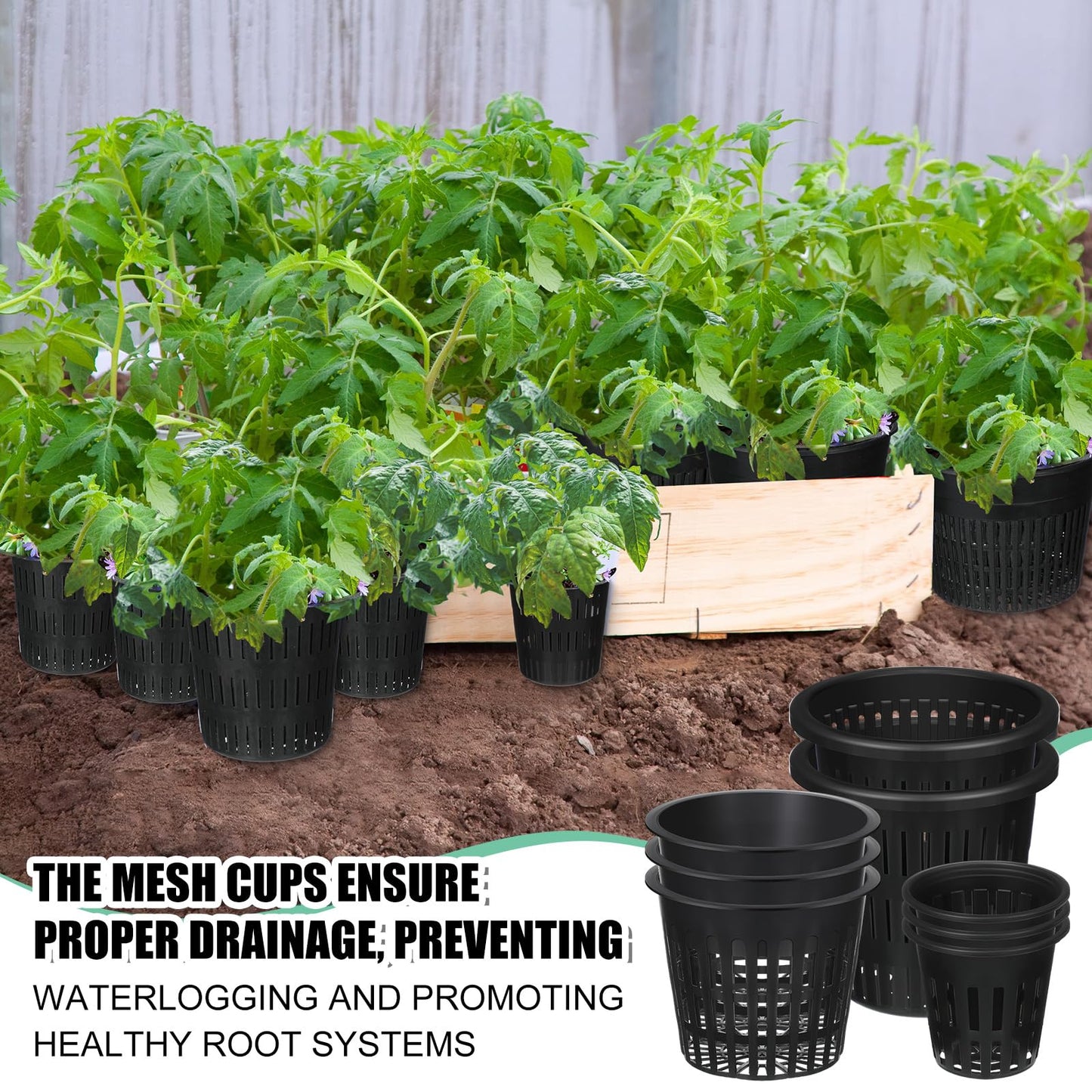 SiliFine 18 Pcs Orchid Pots Variety Size 2.3/3.3/3.9/4.3/4.9/6.1 Inch Black Net Pots Plastic Aquaponics Hydroponic Baskets Slotted Mesh Orchid Planter Container with Hole for Growing