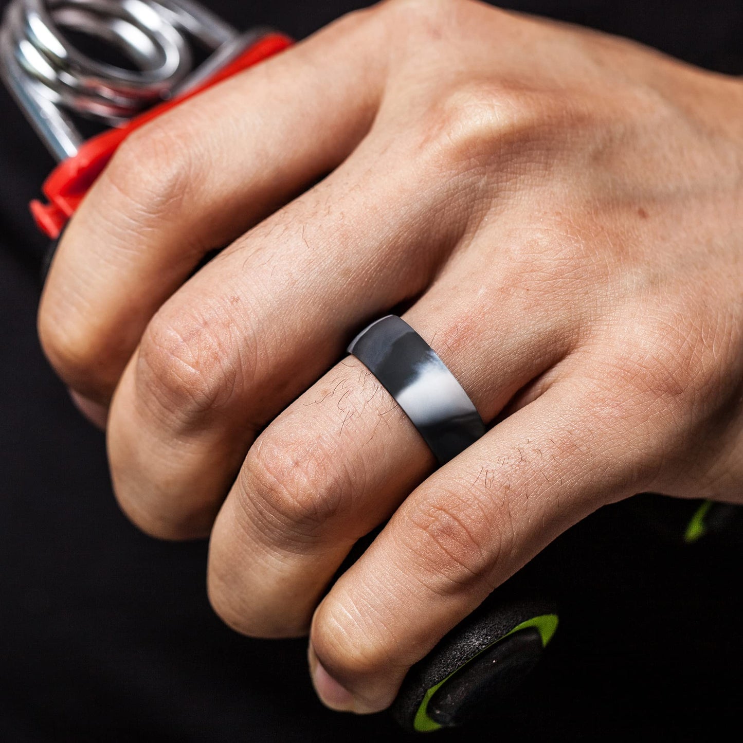 ThunderFit Men's Patterned Silicone Rings, 8mm Wide 2.2mm Thick Rubber Bands,Variety Multipack 1,4,7