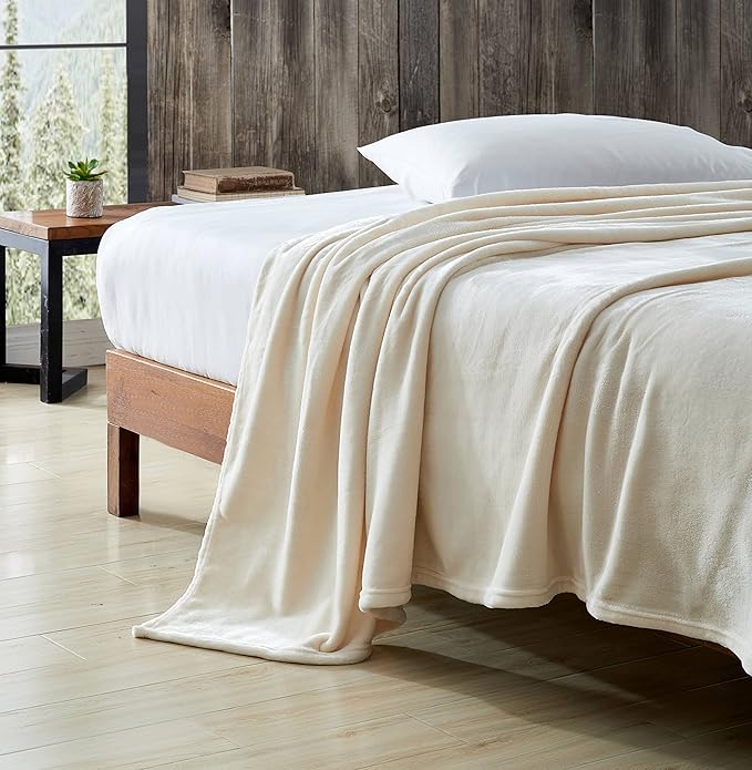Eddie Bauer - Queen Blanket, Ultra Plush Bedding, Lightweight Home Decor for All Seasons (Ivory, Queen)