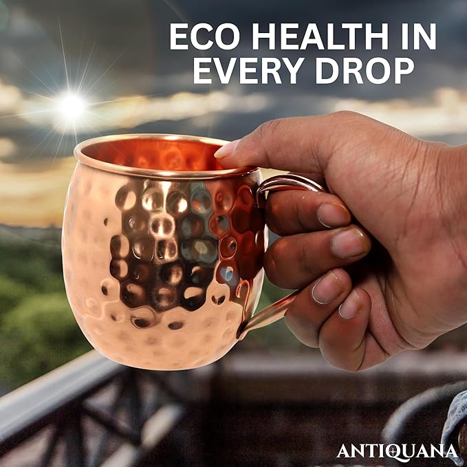 Moscow Mule Mugs - Set of 4-100% Pure Copper Mugs Large 16 oz - Premium Moscow Mule Cups Set of 4 - Solid Copper Cups Perfect Premium Gift