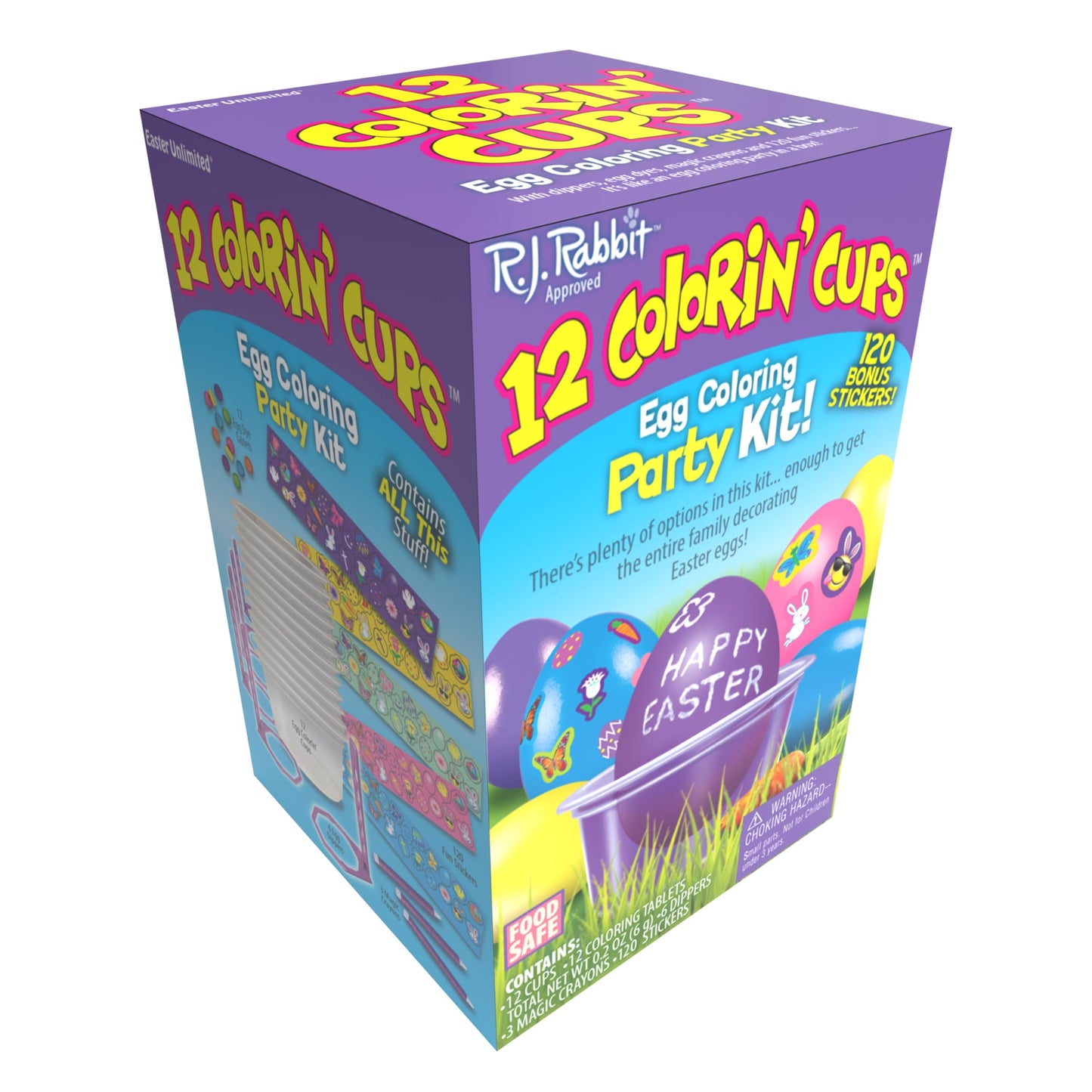 Fun World Easter Unlimited Easter Egg Dye Colorin' Cups Kit, 12 Count