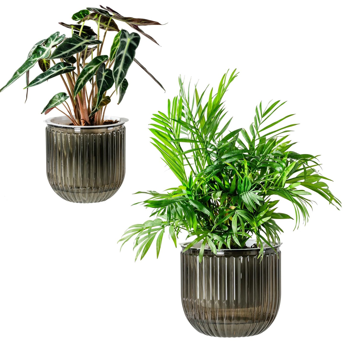 Melphoe Self Watering Pots for Indoor Plants Planter, 6.5/5.3 Inch 2 Pack Planters Self Watering Plant Pots for Flower, Houseplants, Succulent, African Violets and Cactus with Drainage
