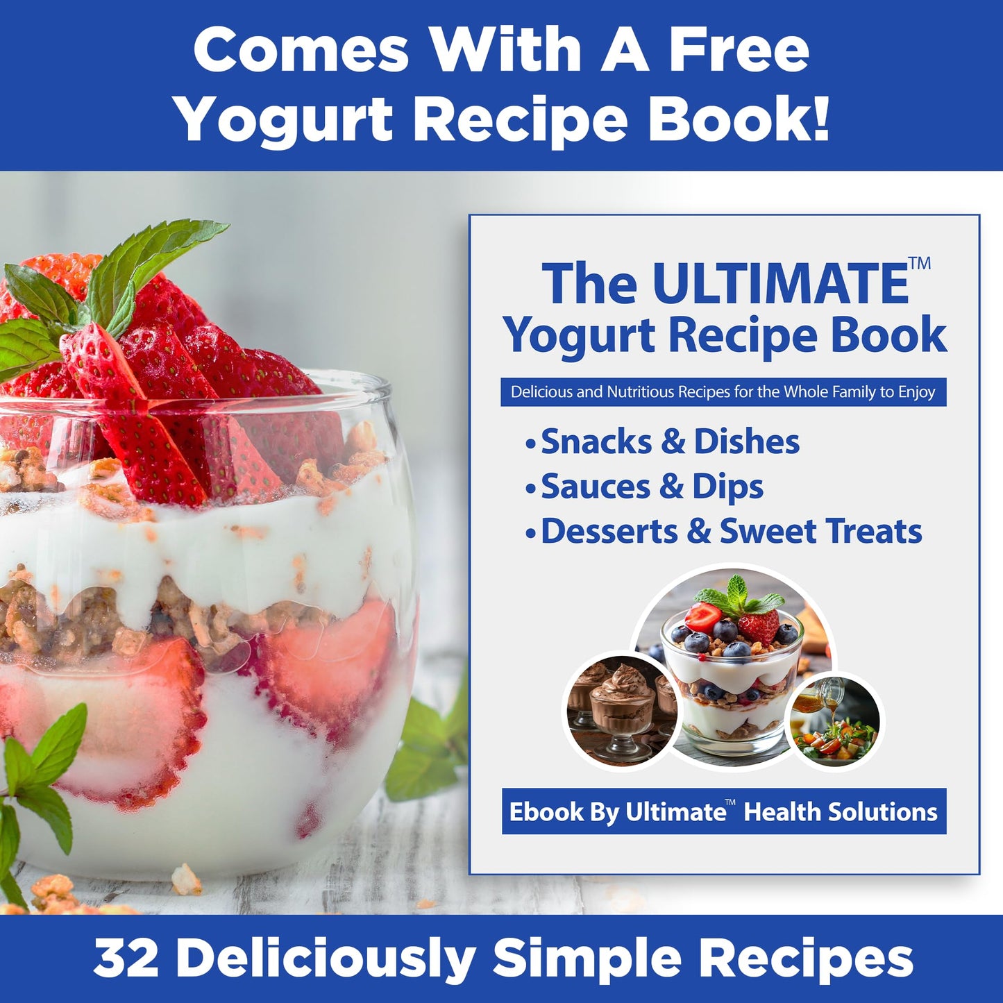 Ultimate Yogurt Strainer, Make Delicious, High Protein, Greek Yogurt, 70% Less Sugar & Lactose, Fine Mesh Nylon Greek Yogurt Maker, 100% BPA-Free & Dishwasher Safe with Large 2.3 Quart Capacity