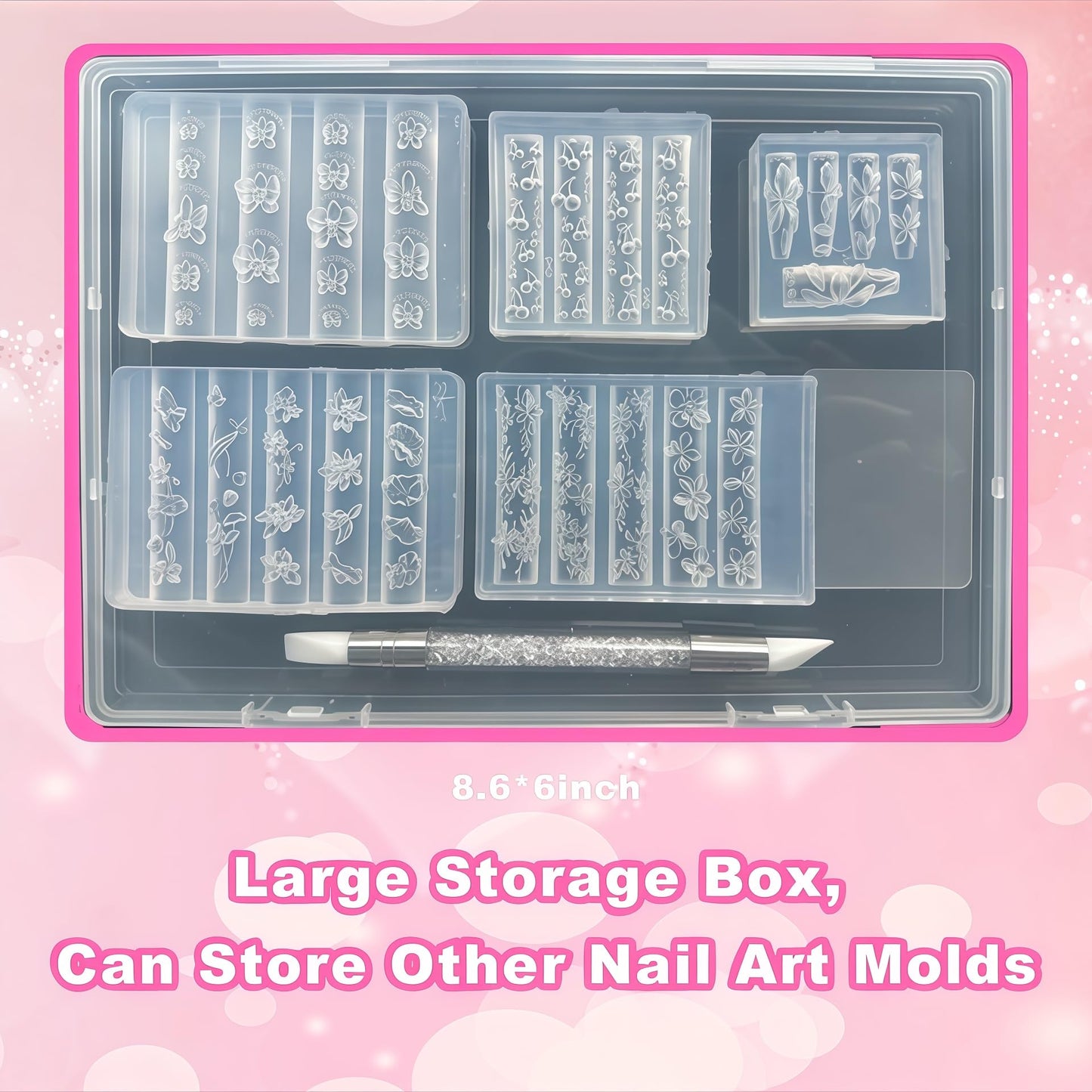 5Pcs 3D Flowers Spring Nail Art Mold Arts Lotus Cherry Phalaenopsis Orchid Molds for Accessories Supplies Y2K Silicone Tools Nails