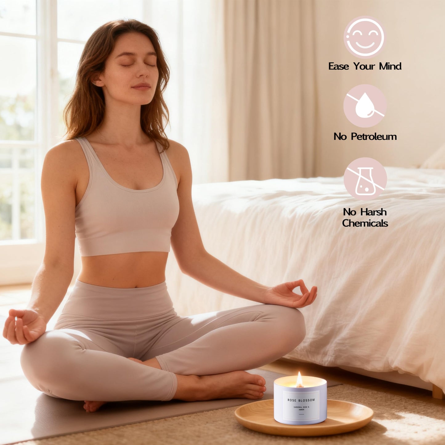 Luxury Candle Gift Set for Women – Luxury Candle Box with 3 Scented Soy Candles in Pink Box – Mother's Day, Birthday & Housewarming Gift