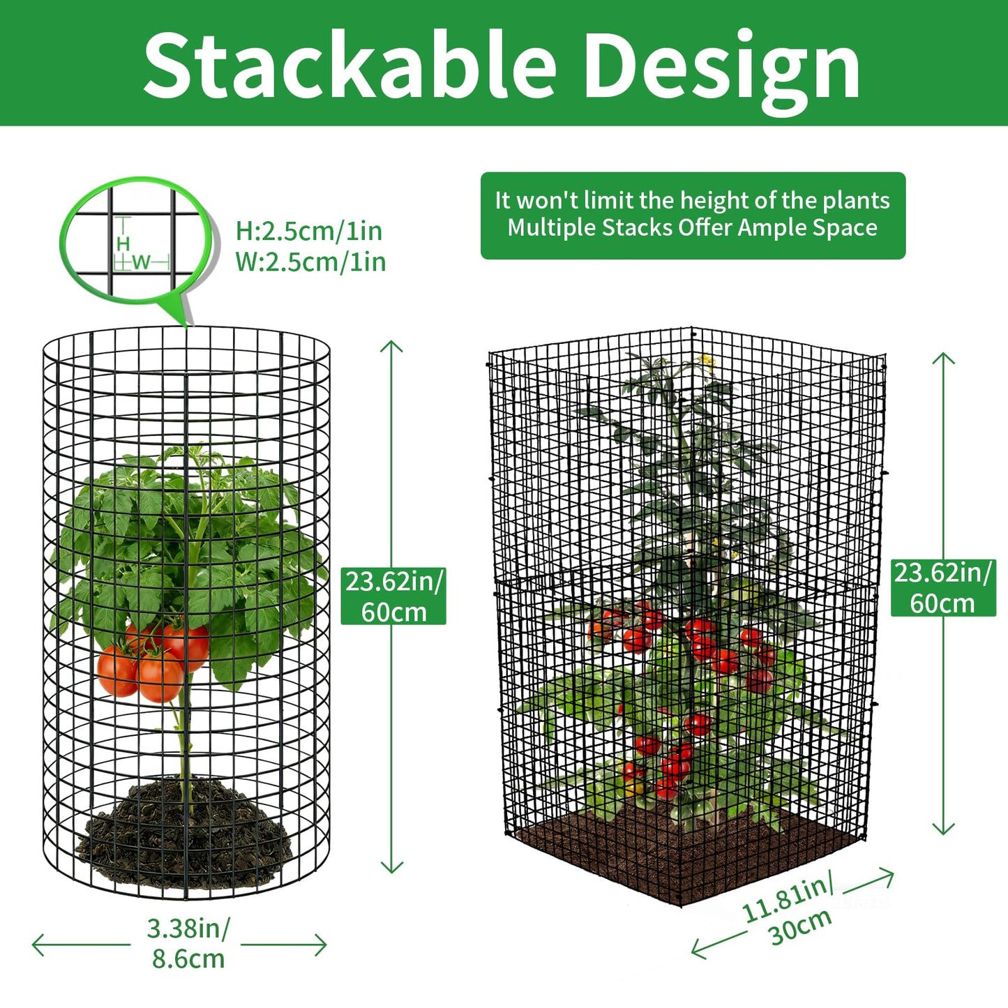 LAPEQQIOJEJ 5 Pack Plant Protector from Animals, 24x12 Inches Wire Plant Protector, Plant Cages to Keep Animals Out