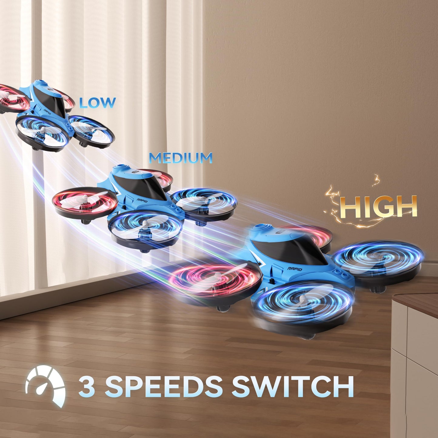 XOS Mini 3 in 1 Indoor & Outdoor Remote Drone, RC Airplane Plane, RC Quadcopter Multirotor Helicopter, RC Car & RC Boat with Auto Hovering, 3D Flips, Headless Mode for Kids Birthday Gifts