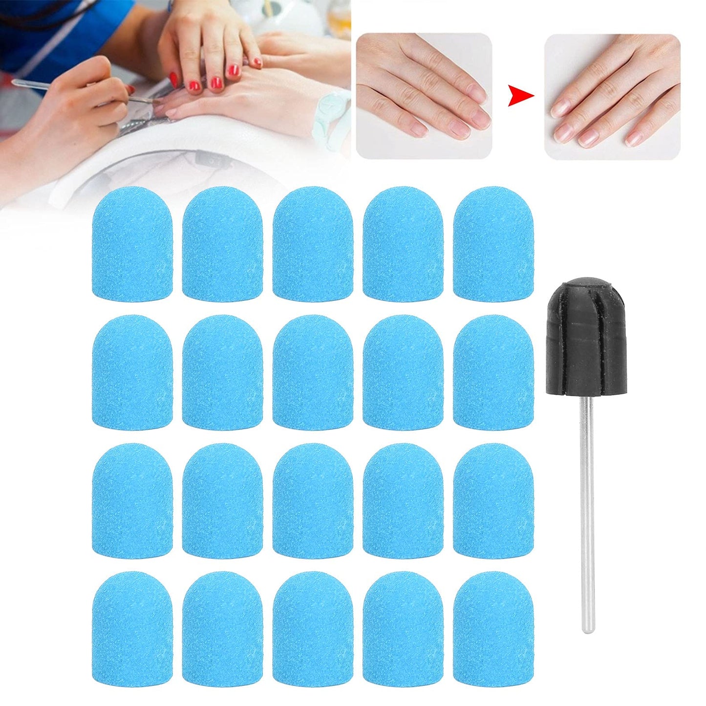 Nail Drill Bits Kit, Nail Art Sanding Nail Drill Bits Polishing Grinding Sanding Bands Set Nail Drill Head Accessory for Manicure Pedicure Nail Polishing Burr Home Salon Use 13 x