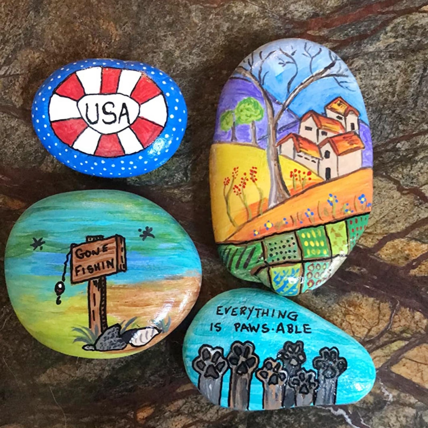 Lifetop 15PCS Large Rocks for Painting,DIY Rocks 3.5"-4.5" Flat & Smooth for Painting, Arts, Crafts, Decoration - Large Kindness Rocks Hand Picked