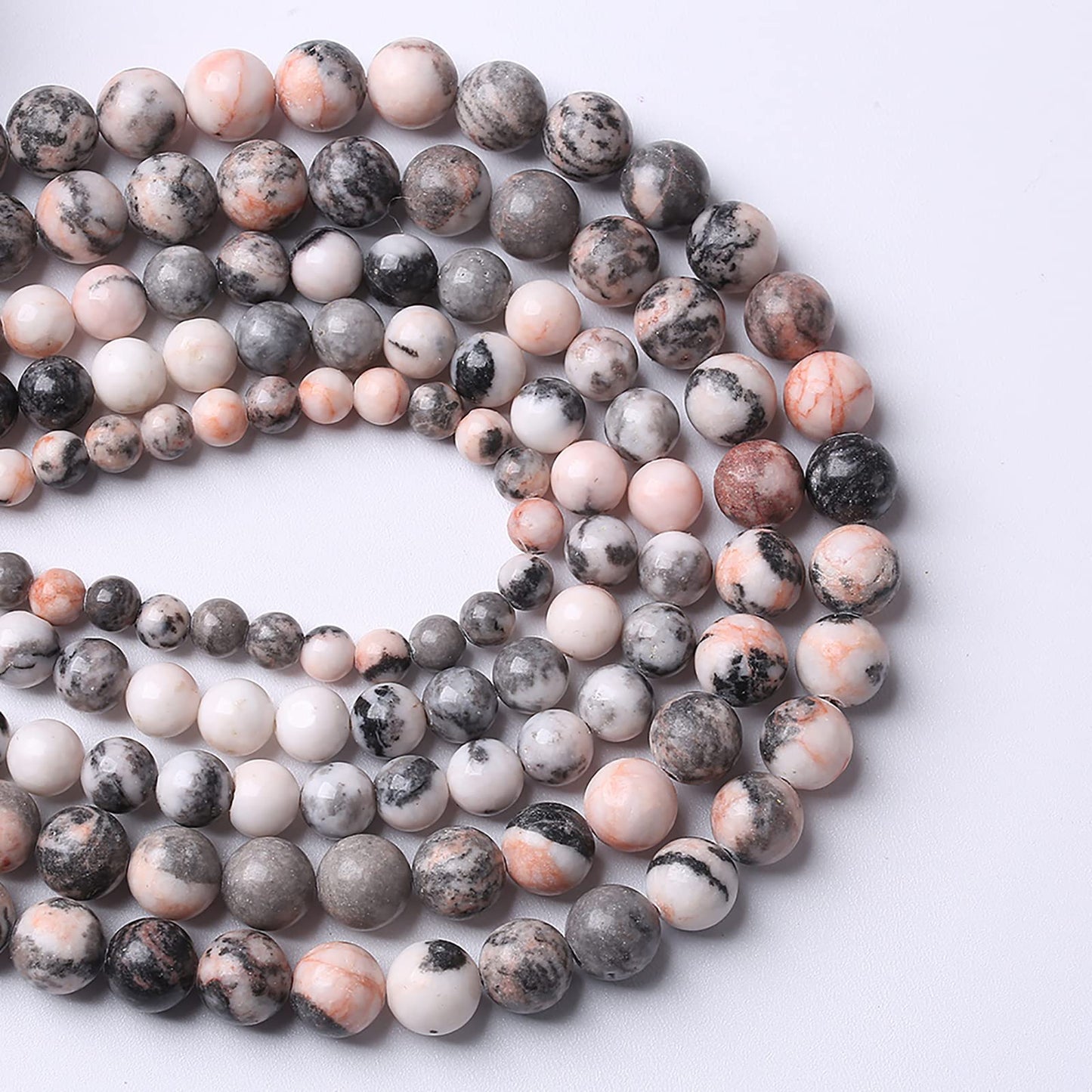 90pcs 4mm Natural Pink Zebra Jaspers Beads Round Loose Beads for Jewelry Making DIY Bracelet Crystal Energy Healing Power Stone (4mm, Pink Zebra Jaspers)