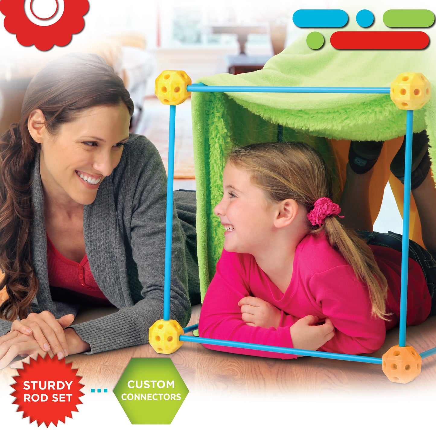 Discovery™ Flexible Construction Fort with 44 Rods & 25 Connector Blocks, 69-piece, Age 5+