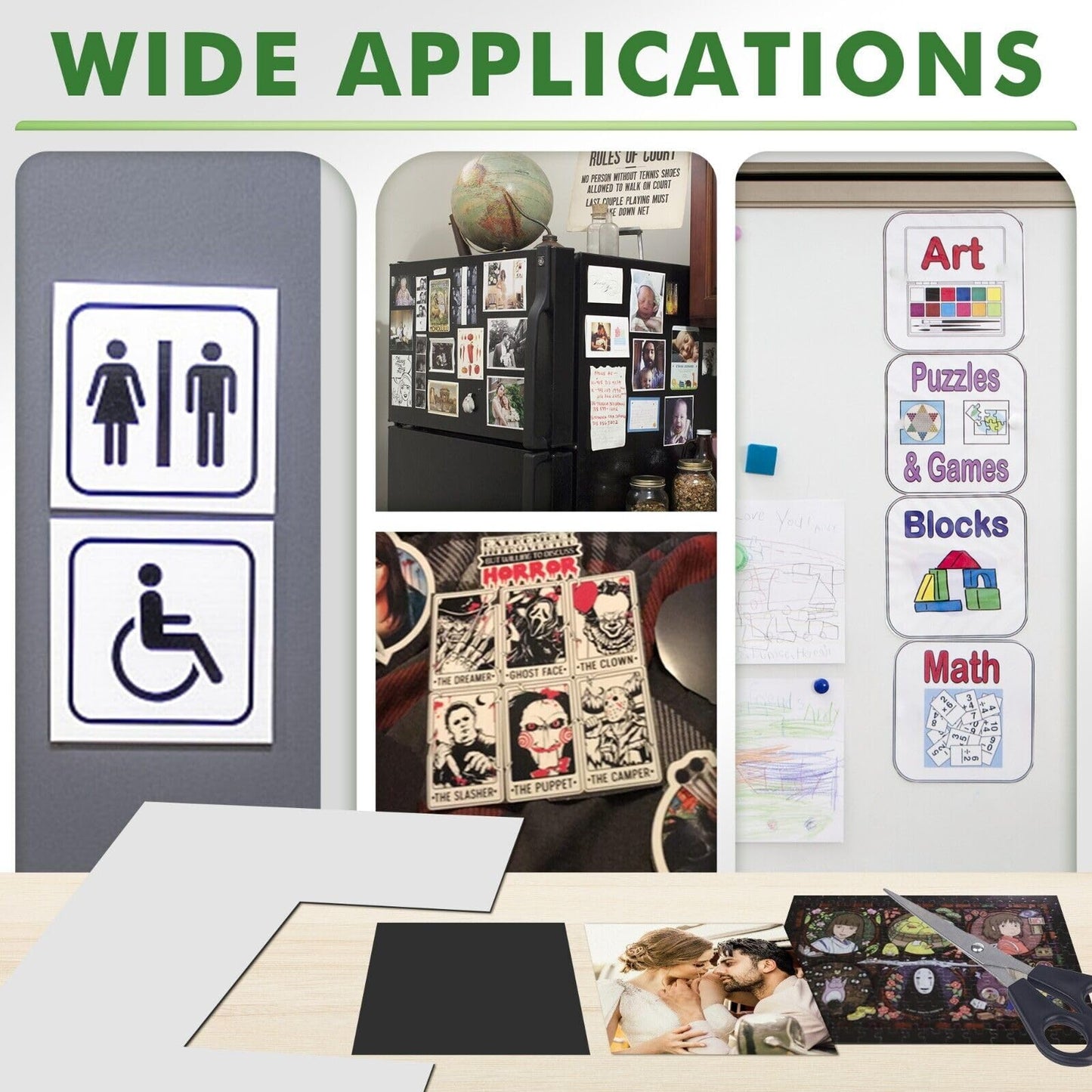 STONE CITY Magnetic Sheets 8.5x11 Inch, 12 Pack Magnet Sheets with Adhesive, Cuttable and Flexible for Crafts, Photos, Fridge