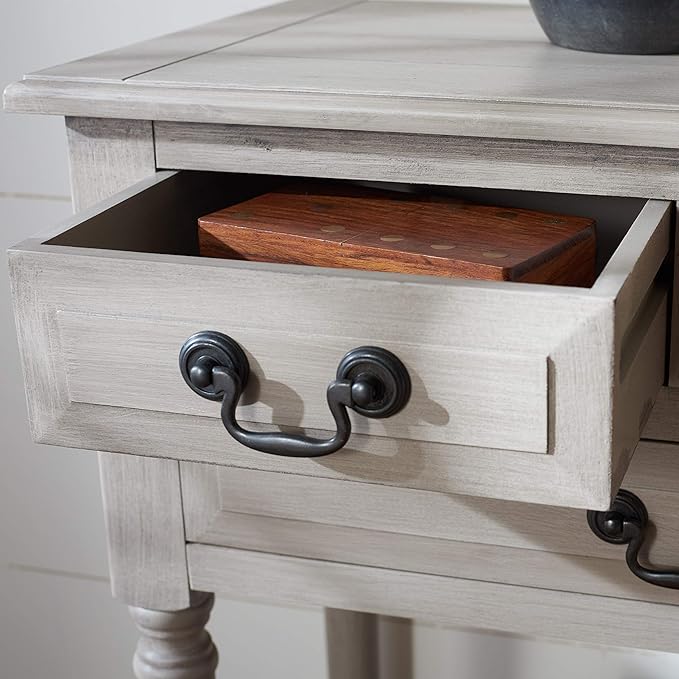 SAFAVIEH Home Collection Primrose Greige 3-Drawer Console Table