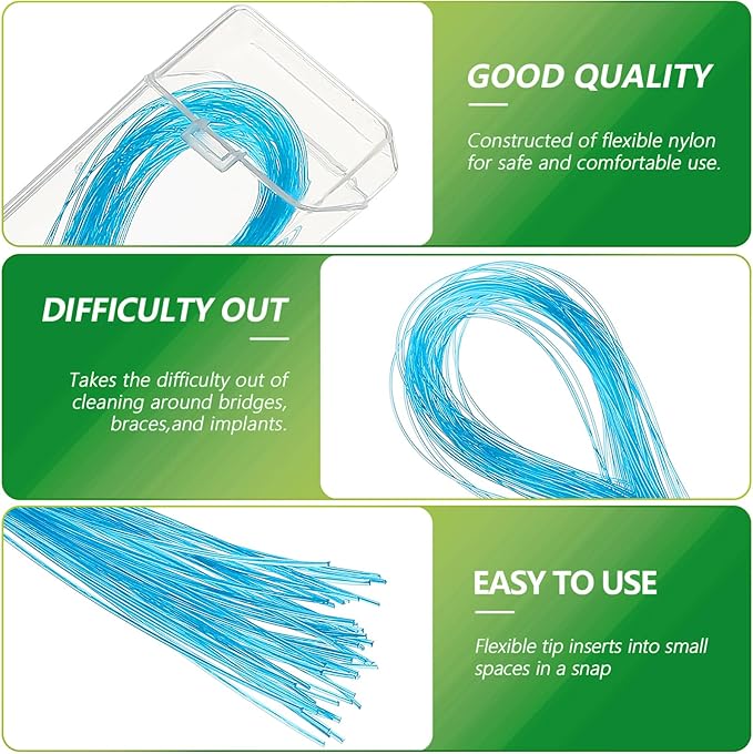 Floss Threaders, Orthodontic Threader, Ultraclean Access Tool for Maintaining Oral Health with Braces, Bridges, and Implants 500 Count (5Pack)
