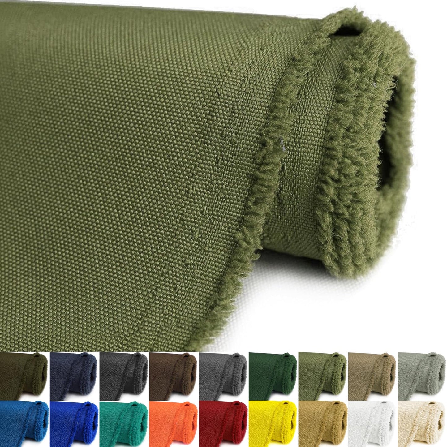 Waterproof Canvas Fabric by The Yard 58inch 600D Upholstery Material Polyester Fabric Outdoor Water Resistant Fabric for Sewing Chair Patio Cushion Purse Bag Interior, Pre Cut 1 Yard Olive Green