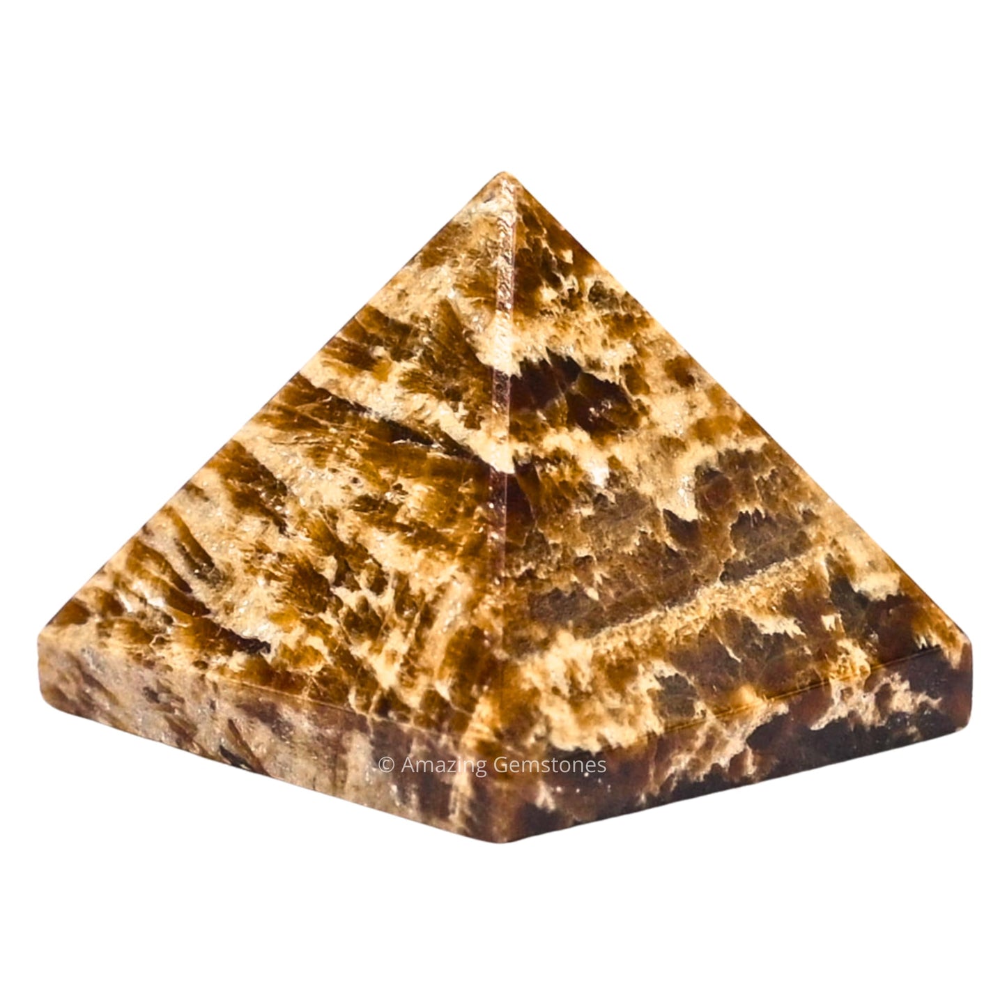 Amazing Gemstone Aragonite Pyramid Crystal Healing Stones - 1" Great Pyramid Figurine of Natural Stone Pyramid for Meditation, Reiki, Chakra Balancing and Crystal Pyramids Grid