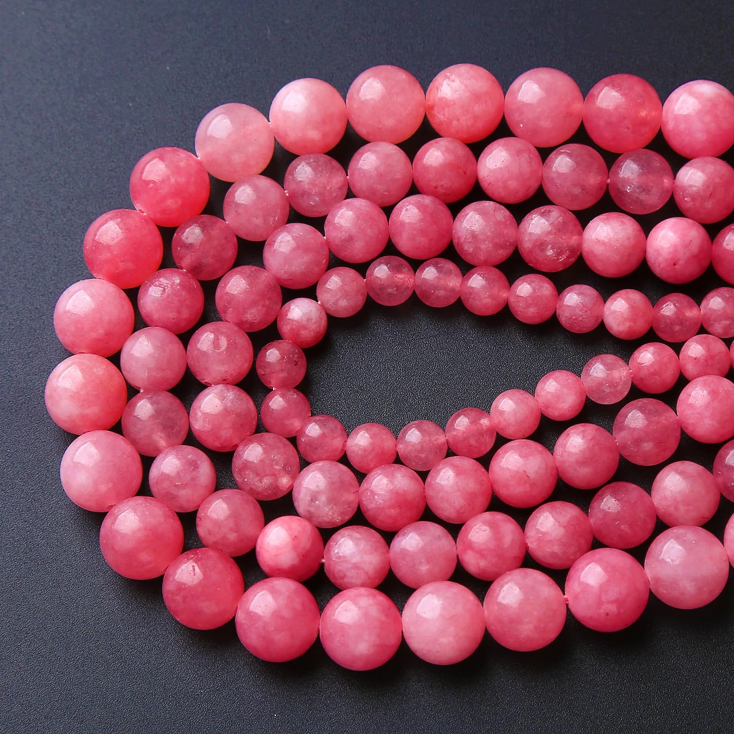 6MM 60PCS Natural Stone Rose Pink Jade Beads for Jewelry Making DIY Bracelet