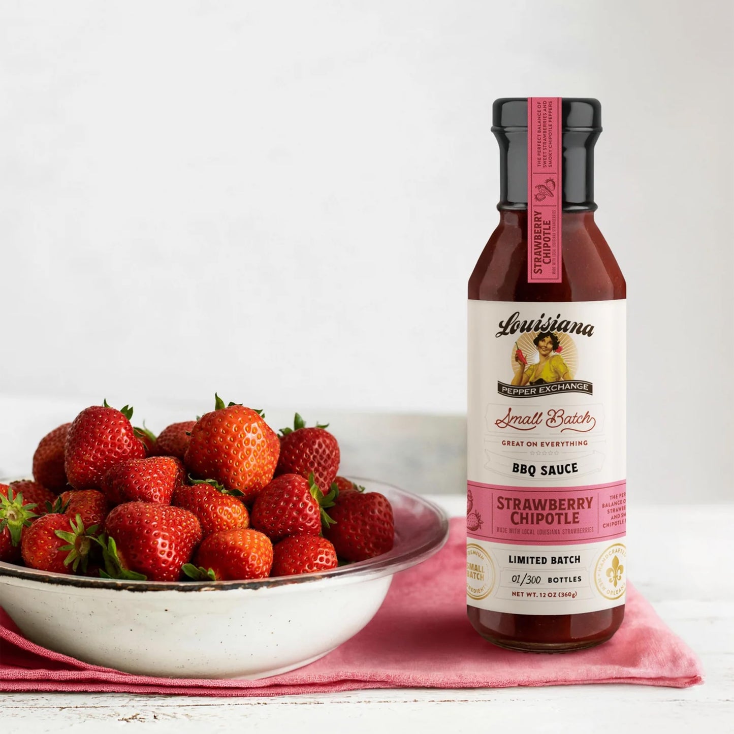 Louisiana Pepper Exchange Strawberry Chipotle BBQ Sauce, Gluten-Free, 12 Fl Oz, 2-Pack