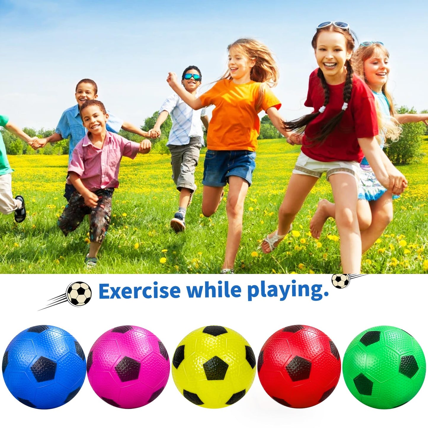 Ynanimery 12 Pack Mini Soccer Balls for Kids, 4'' Inflatable Mini Balls for Indoor Outdoor Games, Small Soccer Ball for Pool Beach Garden Sports Game Party Supplies