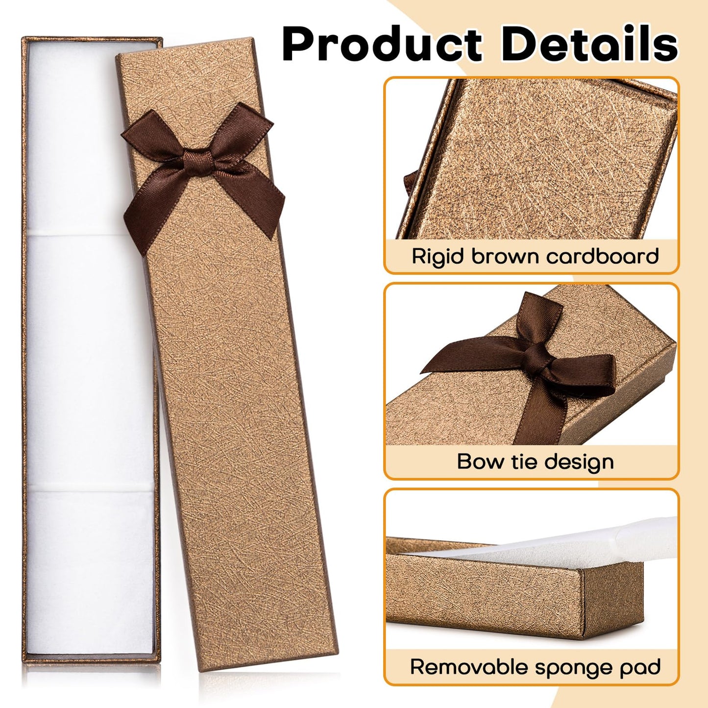 12PCS Empty Pen Presentation Box, Ink Pen Display Boxes Bulk, Brown Cardboard Pen Case, Ballpoint Fountain Pen Jewelry Display Box, Gift Collection Case for Classroom Office Birthday Valentine Holiday
