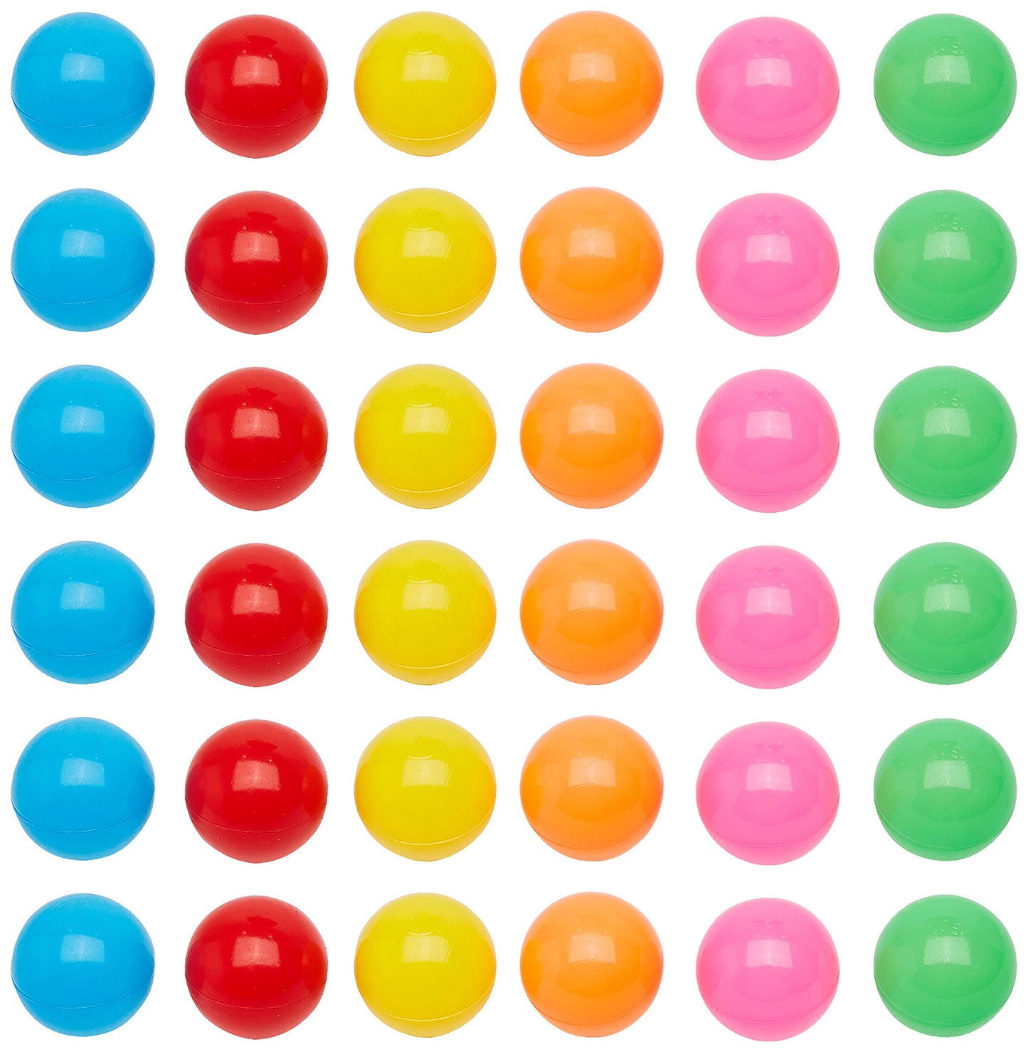 Amazon Basics BPA Free Ball Pit Balls with Storage Bag, Crush-Proof Plastic for Toddlers Kids 12+ Months Play, 6 Bright Colors, Pack of 1000