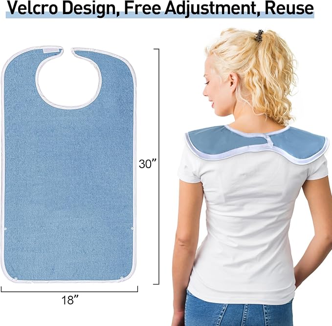 Pozico Adult Bibs for Eating Women/Men/elderly Washable,Waterproof, Clothing Protectors & Adult Bibs with Debris Trap