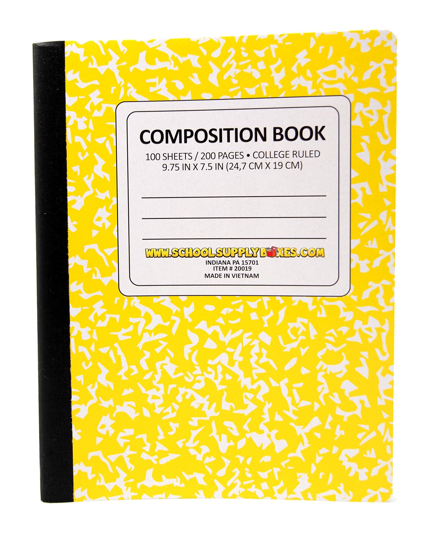 100 Sheet Composition Notebooks - School Supply Boxes - 5 College Ruled Writing Notebooks - 1 Black, 1 Red, 1 Green, 1 Blue, and 1 Yellow (College Ruled)