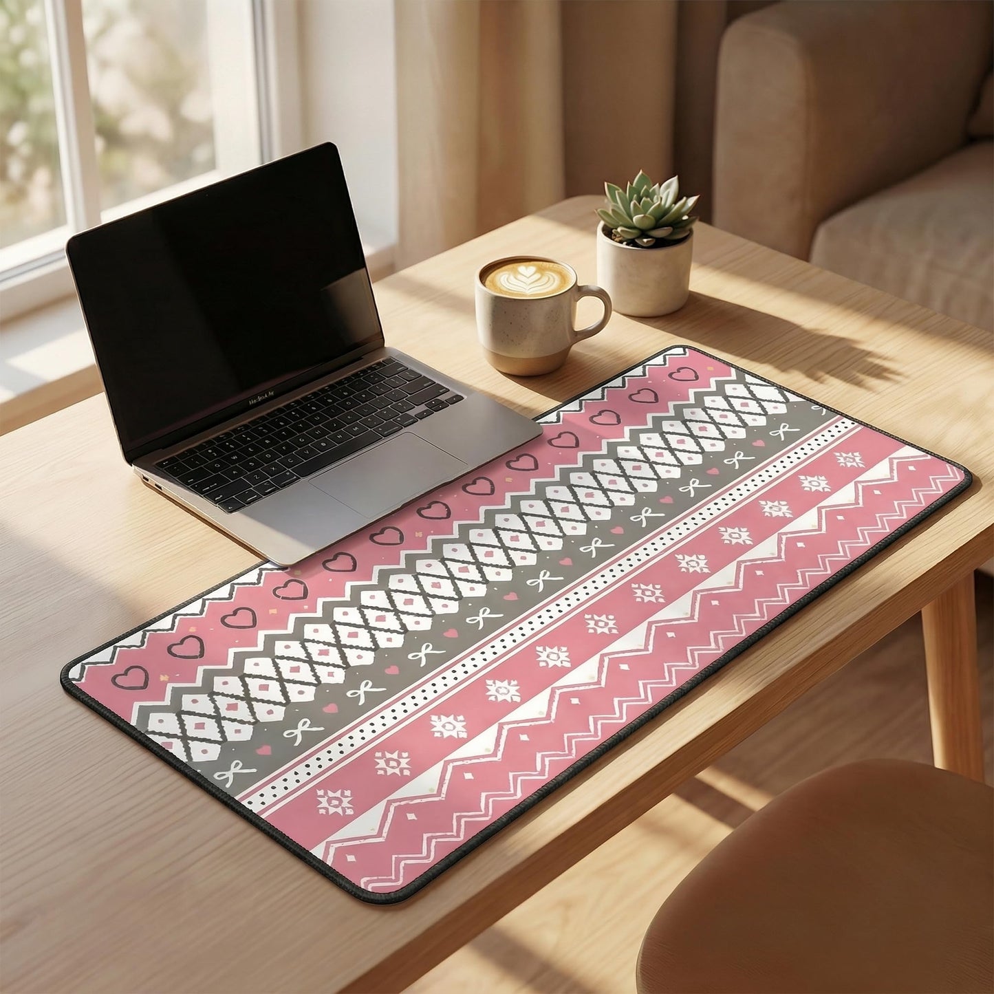 Large Desk Pad, 31.5" x 11.8" Desk Mat, Mouse Pad, Computer Laptop Desk Mat Mouse Keyboard Pad, Modern Abstract Desktop Protector, Desk Accessories, Desk Writing Makeup Mat for Office Home School