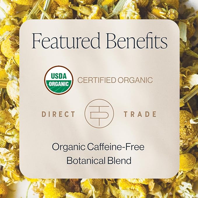 Rishi Tea Chamomile Medley Herbal Tea - Organic, Caffeine Free Loose Leaf Tea, Sleep Friendly Calming Chamomile Flowers with Lemon Verbena & Mint - 4 Ounces, 28+ Servings