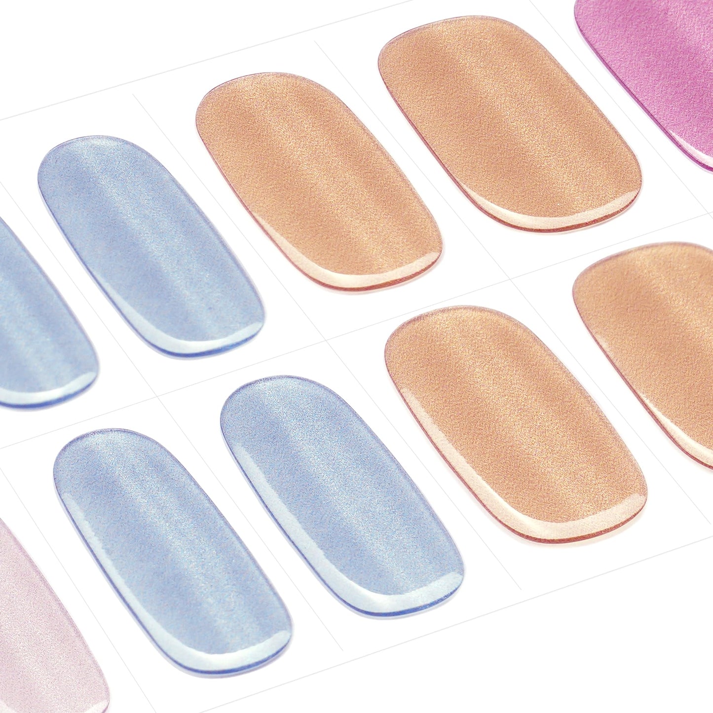 DANNI & TONI Semi Cured Gel Nail Strips Multicolor (Prism Blush) Cat Eye Accent Nails Summer Gel Nail Wraps 28 Stickers