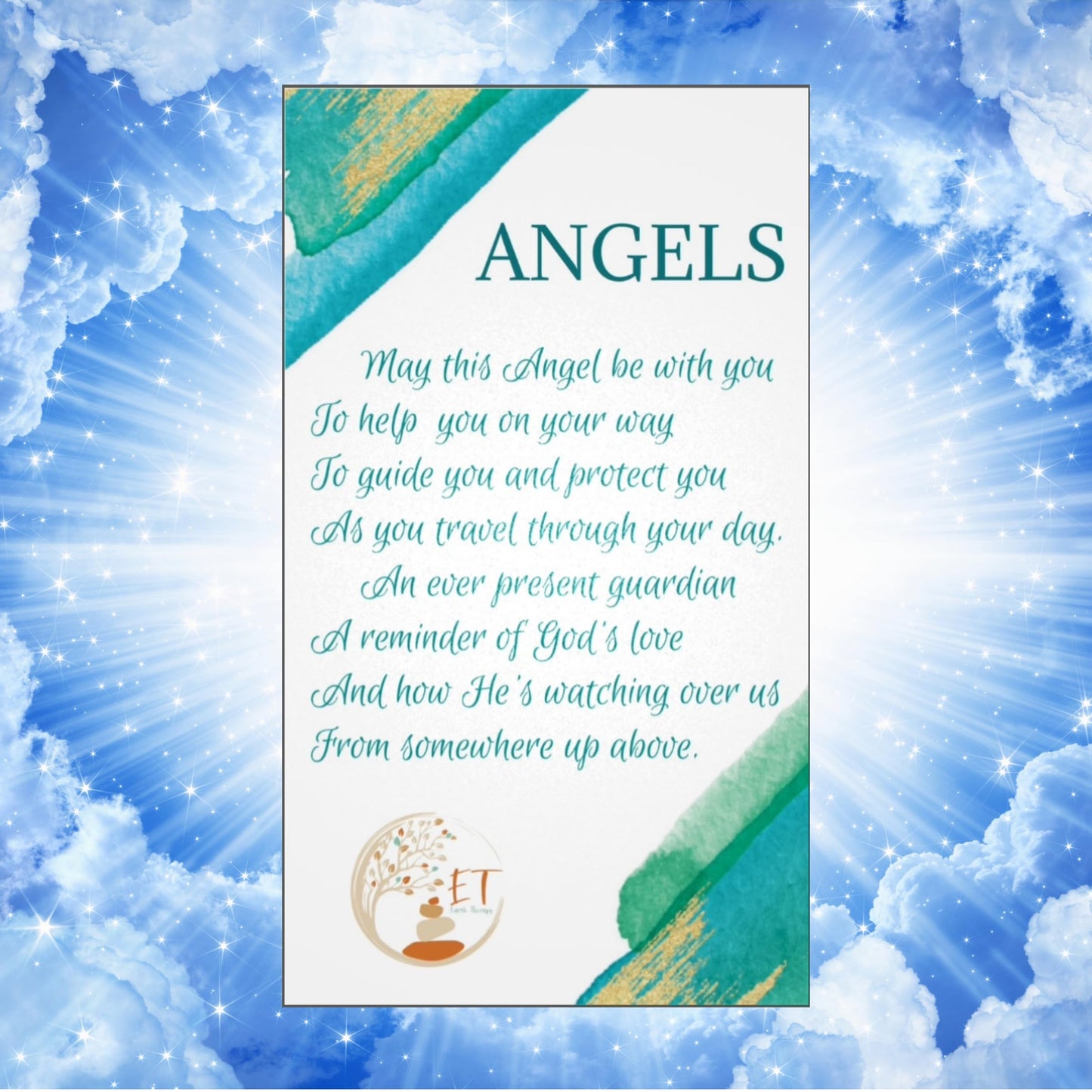 Earth Therapy Pocket Guardian Angel with Serenity Prayer Card - Polar Jade Natural Crystal Healing Stone Figurine - Gift for Yourselves and Your Loved Ones……