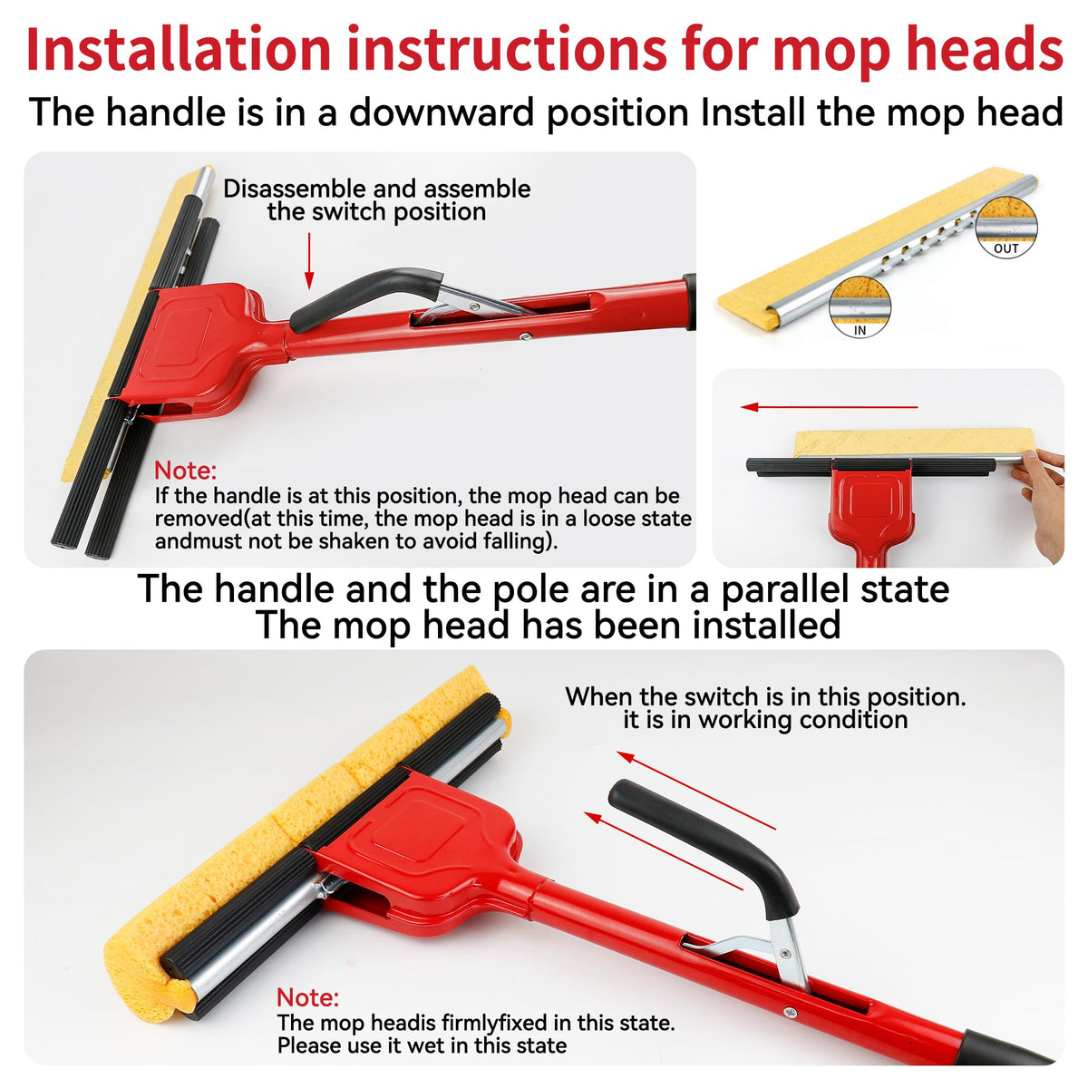 Cellulose Sponge Pop Up Sponge Mop with 1 Swop Roller Sponge mop Suitable for Wood