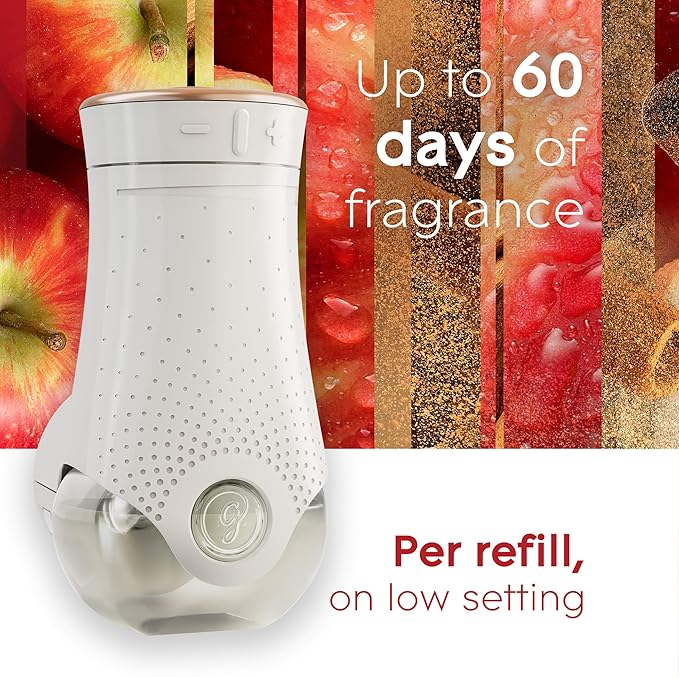 Glade PlugIns Air Freshener Starter Kit, Scented and Essential Oils for Home and Bathroom, Apple Cinnamon, 4.02 Fl Oz, 2 Warmers and 6 Refills