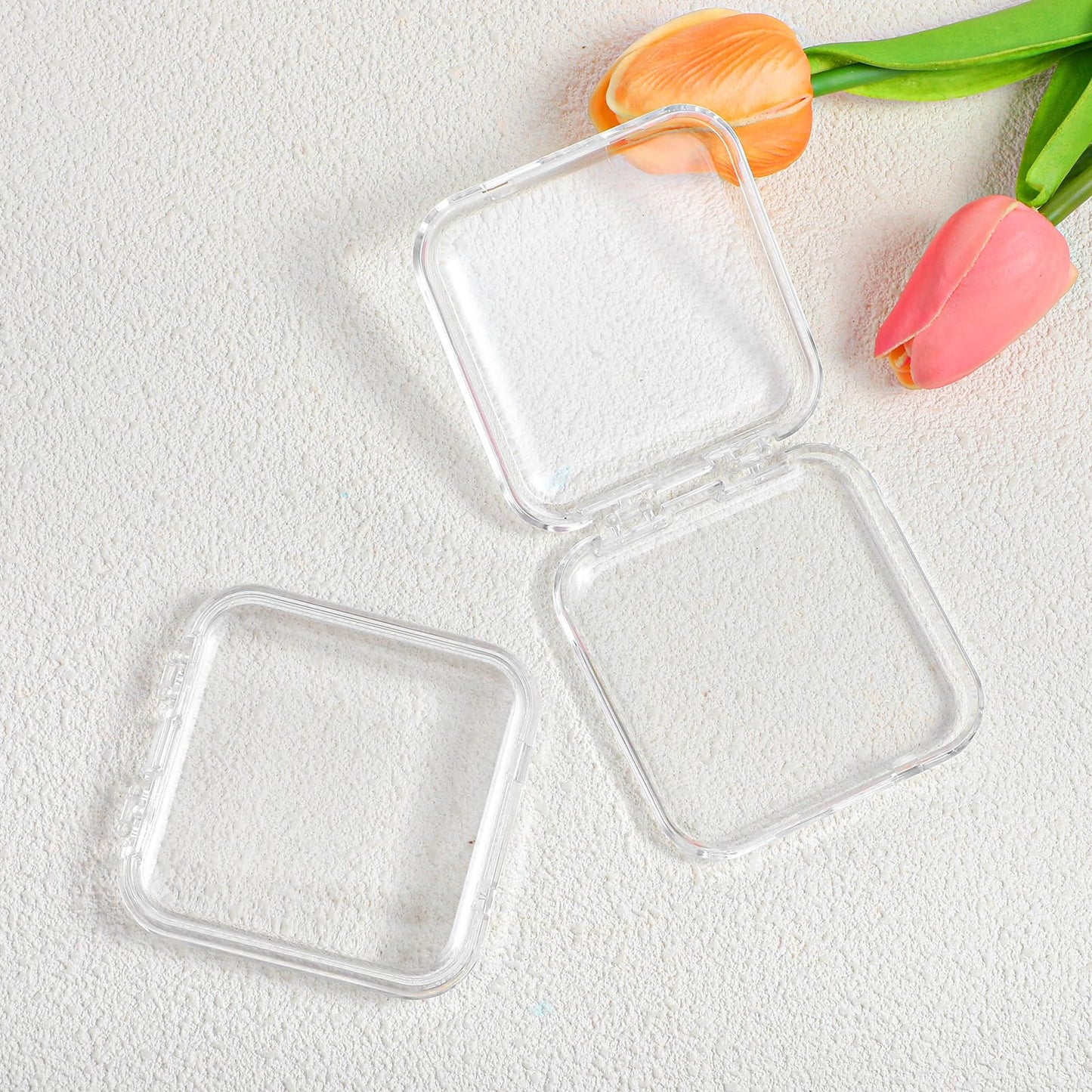 24 pcs Press on Nails Storage Boxs with 120 Pcs Adhesive Double Sided Tape Acrylic Nail Display Box Artificial False Nail Box Organizer Fake Nail Case Transparent Nail Packaging Boxes for Nail Salon