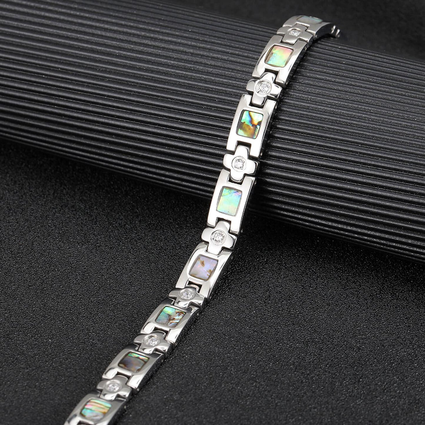 BioMag Magnetic Bracelet for Women Titanium Steel Magnetic Bracelet Adjustable Crystal Bracelet with Sizing Tool