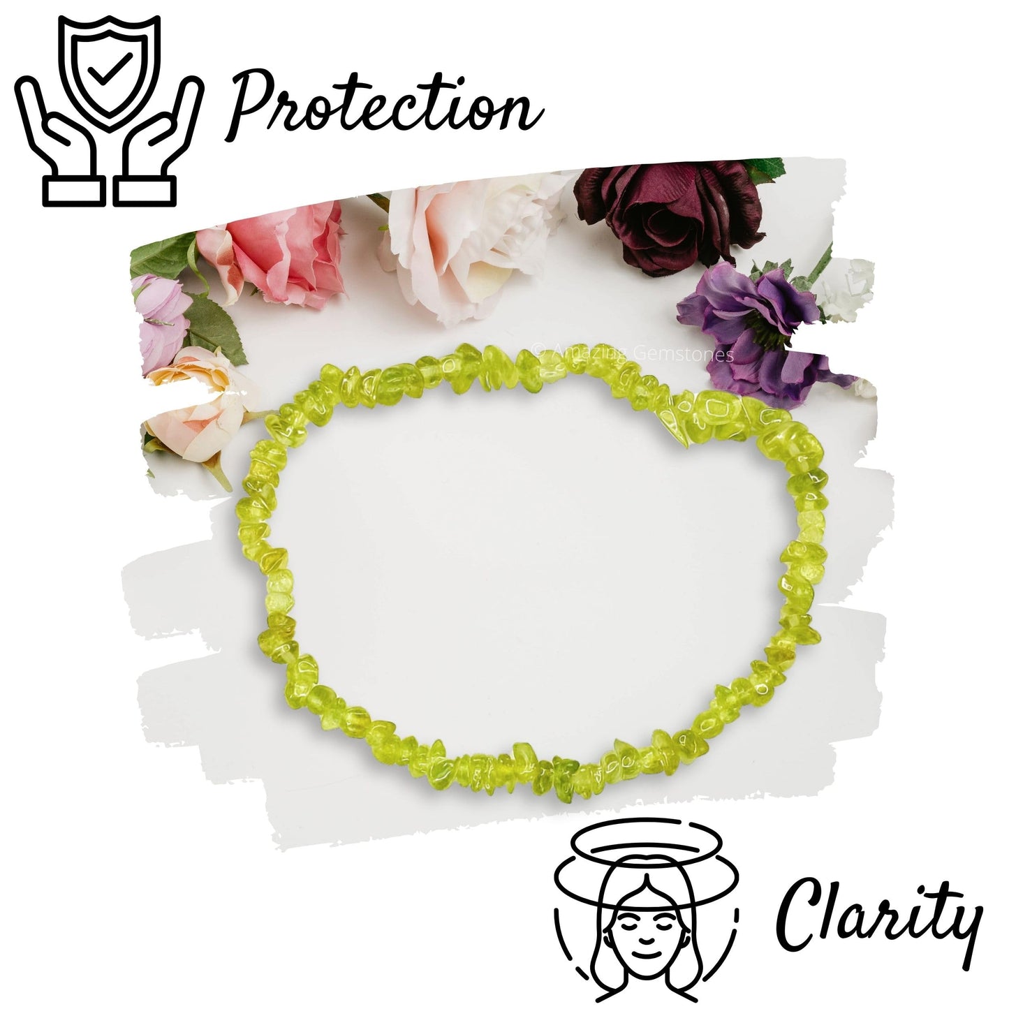 Amazing Gemstone Chips Bracelet (Peridot)