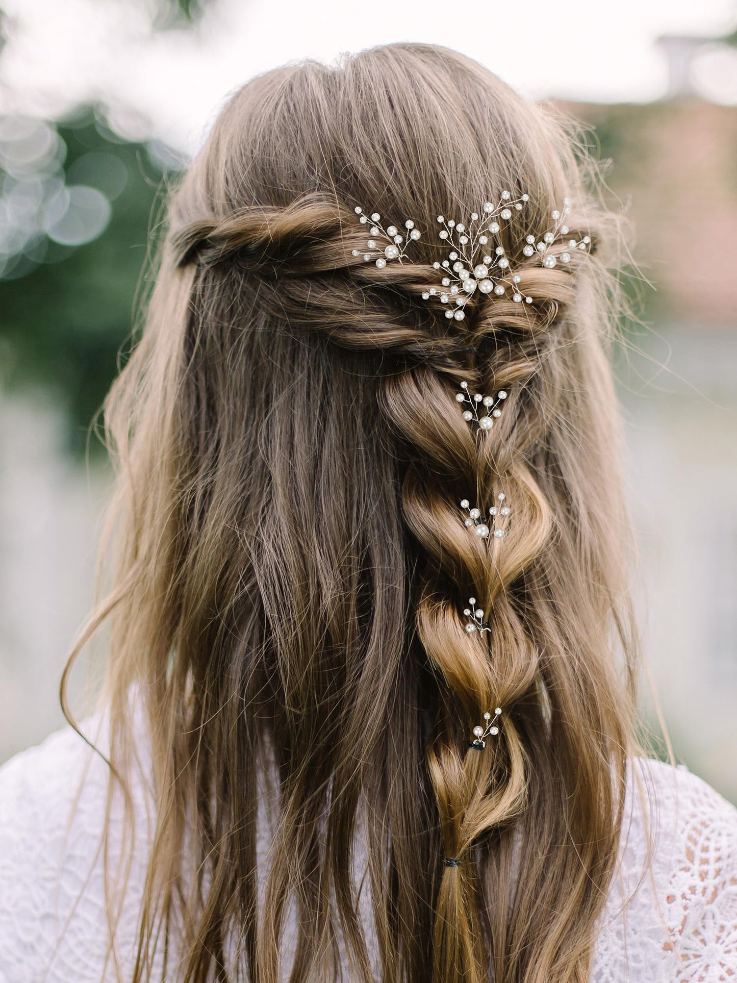 SWEETV 7 Pieces Bride Hair Accessories Pearl Wedding Hair Pins Leaf Bridal Hair Piece Vintage Hair Headpiece Leaf Hair Clips Jewelry for Women Bridesmaids Brides Flower Girls