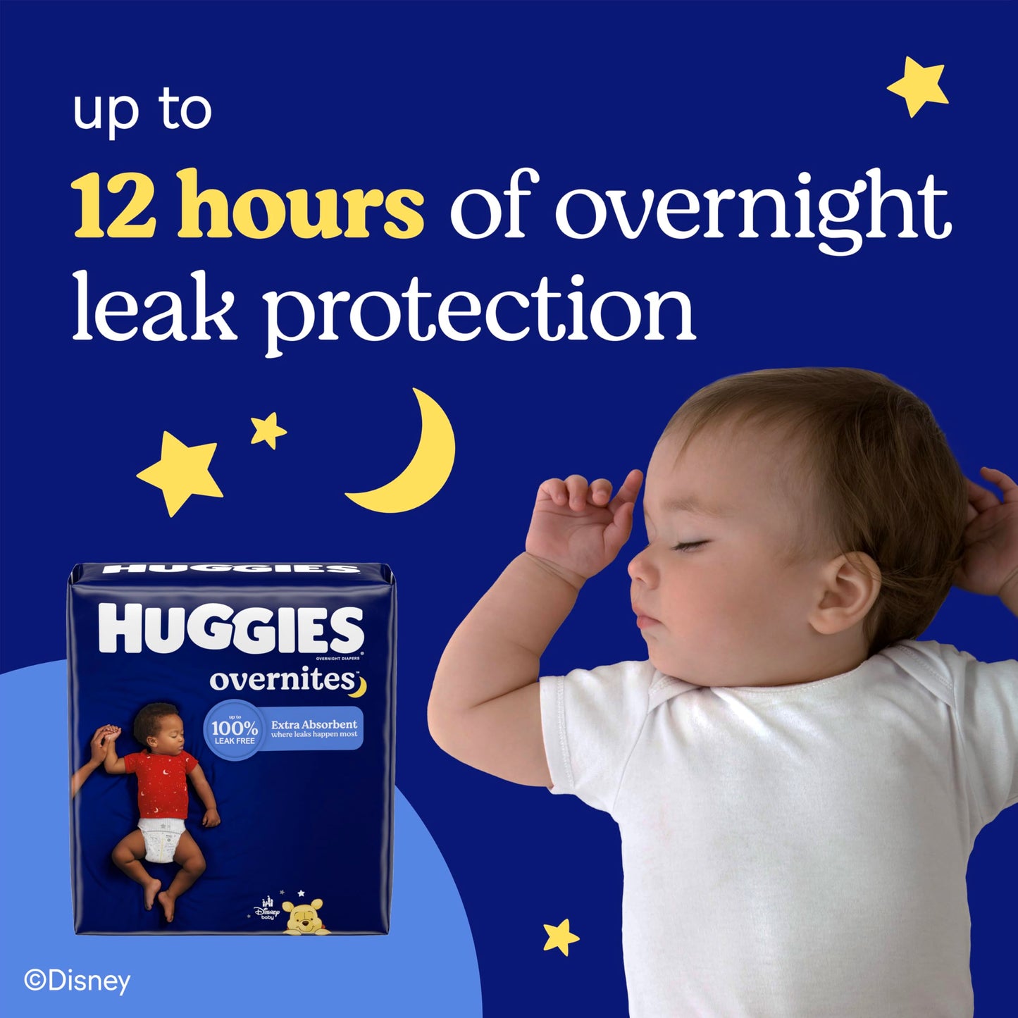 Huggies Size 3 Overnites Baby Diapers: Overnight Diapers, Size 3 (16-28 lbs), 132 Ct (2 Packs of 66), Packaging May Vary