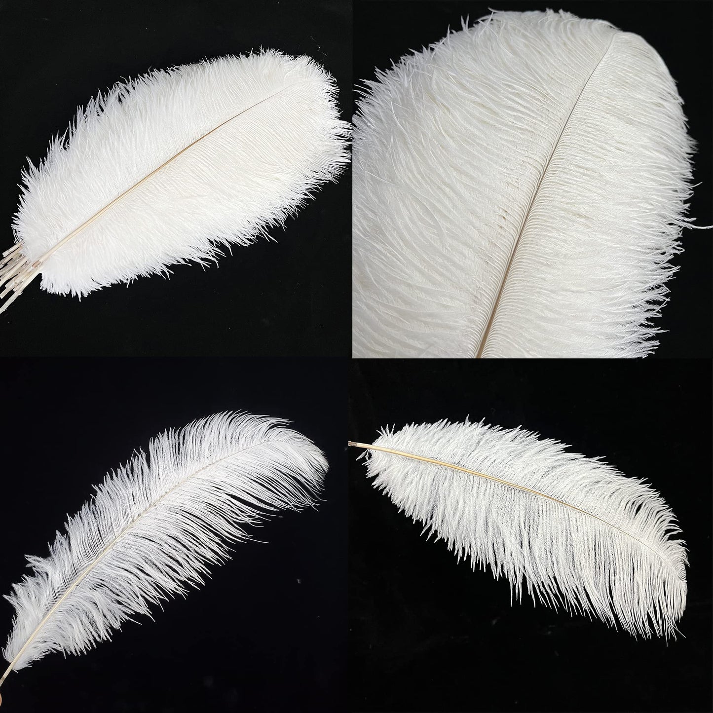 Happy Feather 16-18 inch White Ostrich Feathers Craft for Wedding Party centerpieces Home Decoration DIY Craft Pack of 10
