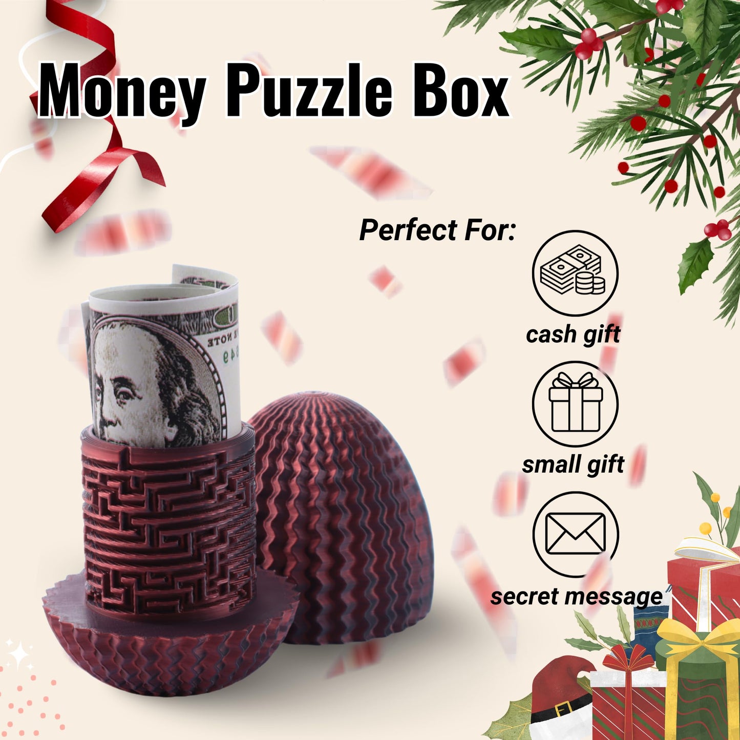 Maze Egg Money Puzzle Gift Box: Available in 4 Unique Internal Designs - Secret Cash Holder & Surprise Gift Container for Easter, Birthday, Wedding - Fun Brain Teaser Toy for Kids & Adults