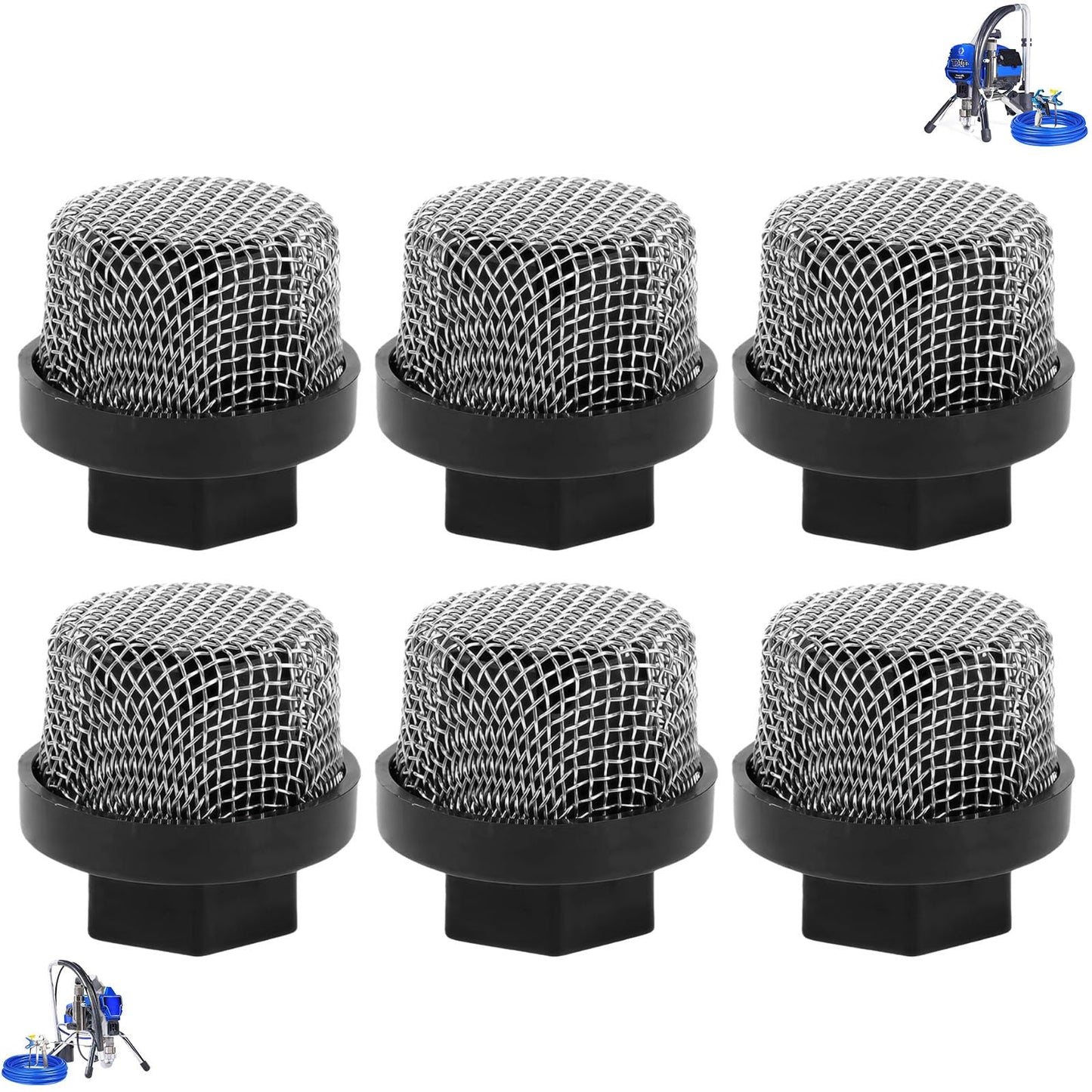 246385 Hose Inlet Strainer Filter Inlet Suction Strainer Mesh Filter for Graco 495 Ultra 395 390 Airless, for Wagner Spraytech Titan Paint Pumps (6 Packs)